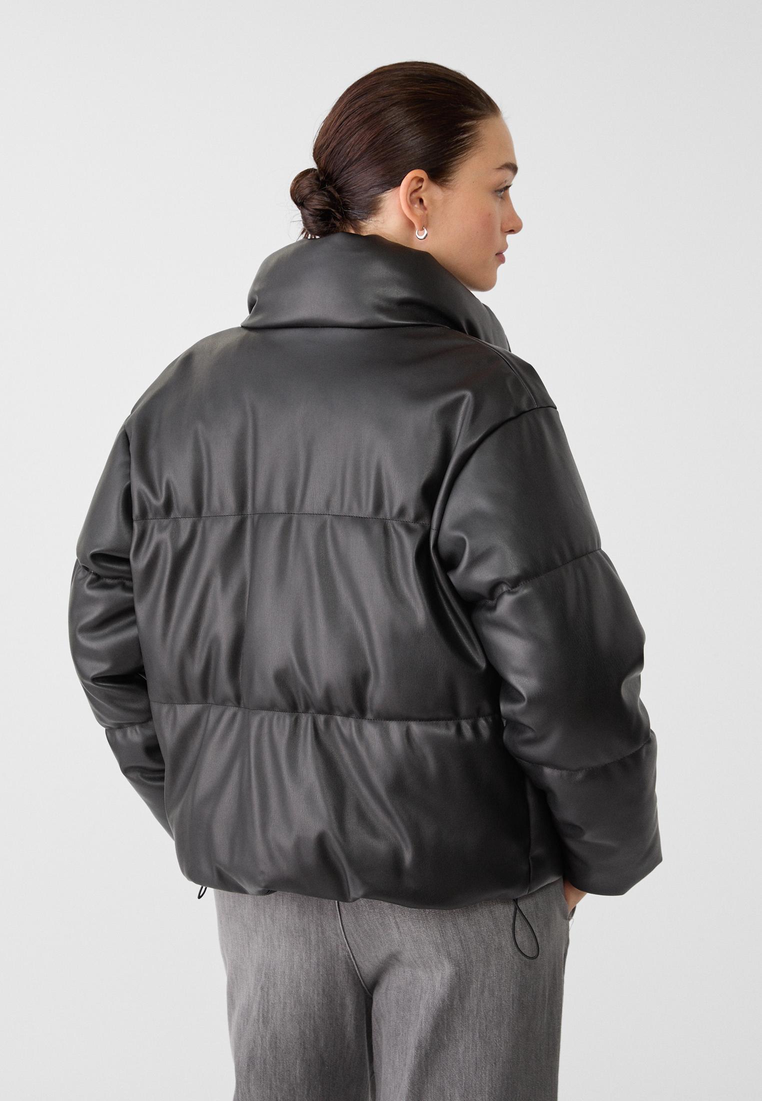 Faux leather puffer jacket