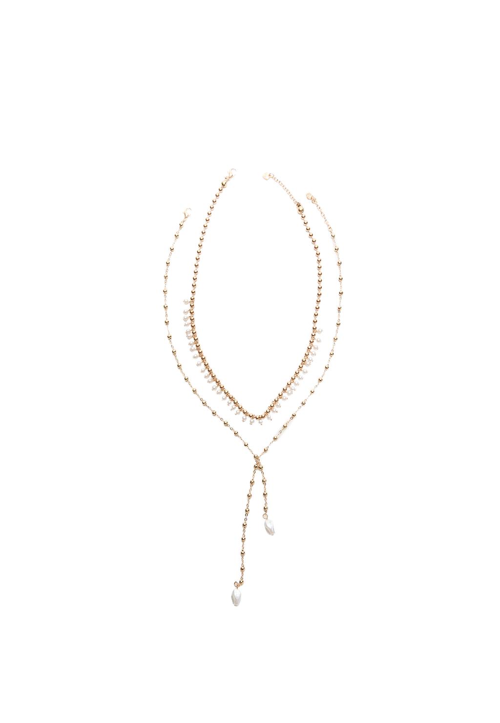 Set 2 collares lariat perlas