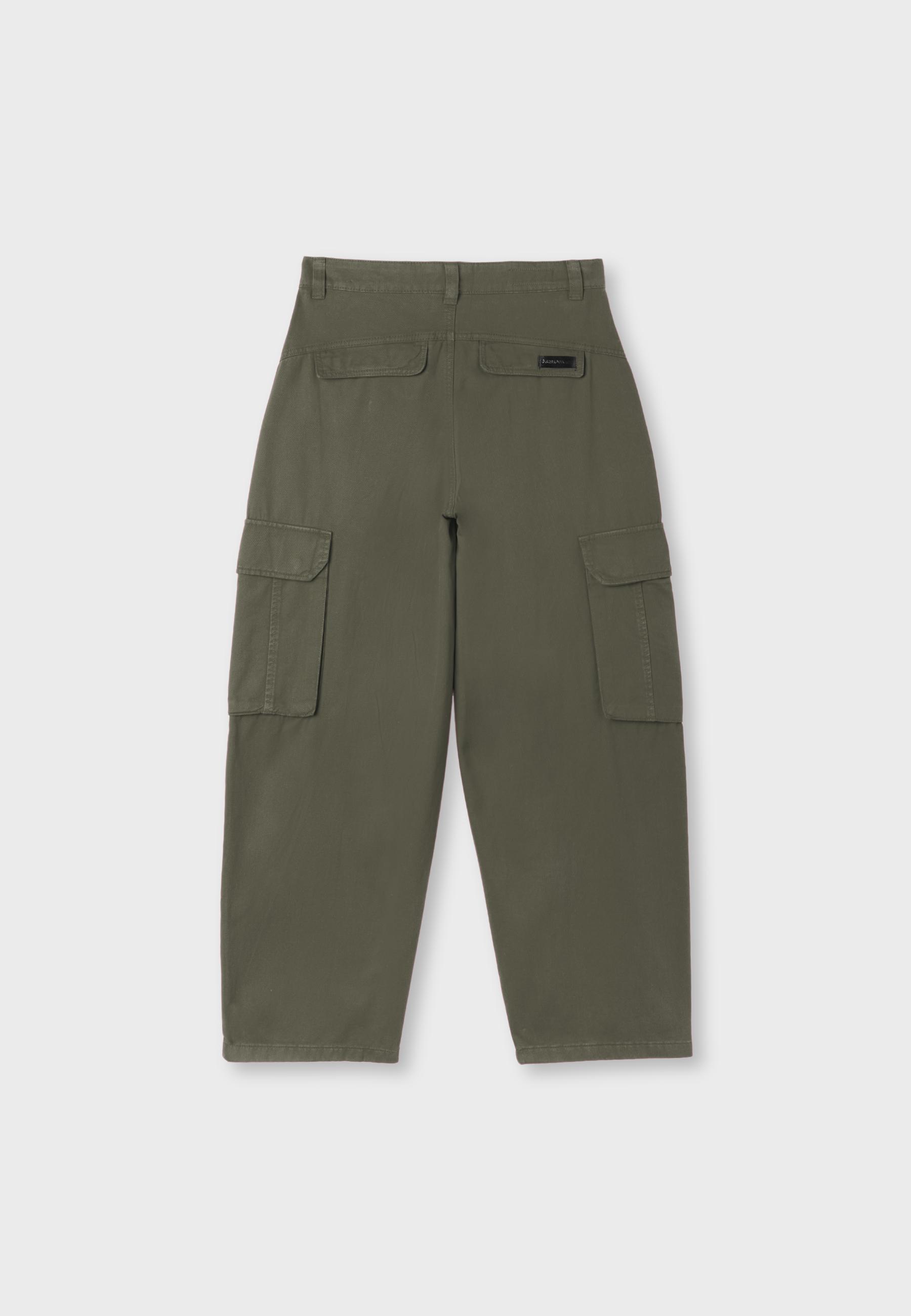 Barrel cargo trousers — Khaki