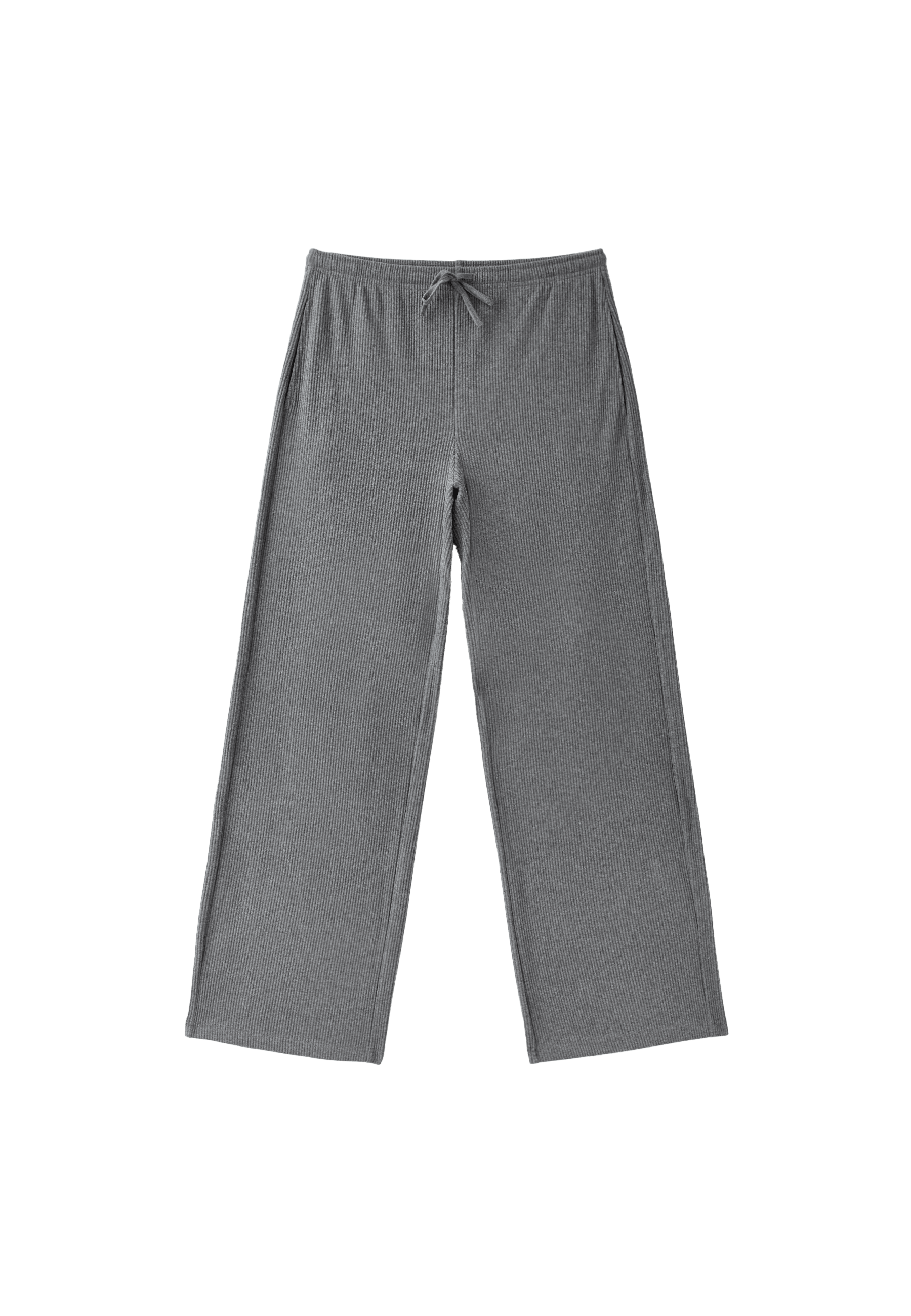 Soft-touch ribbed trousers — Dark grey