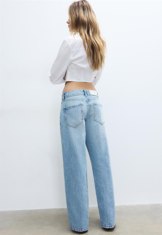 jean wide leg loose a clous