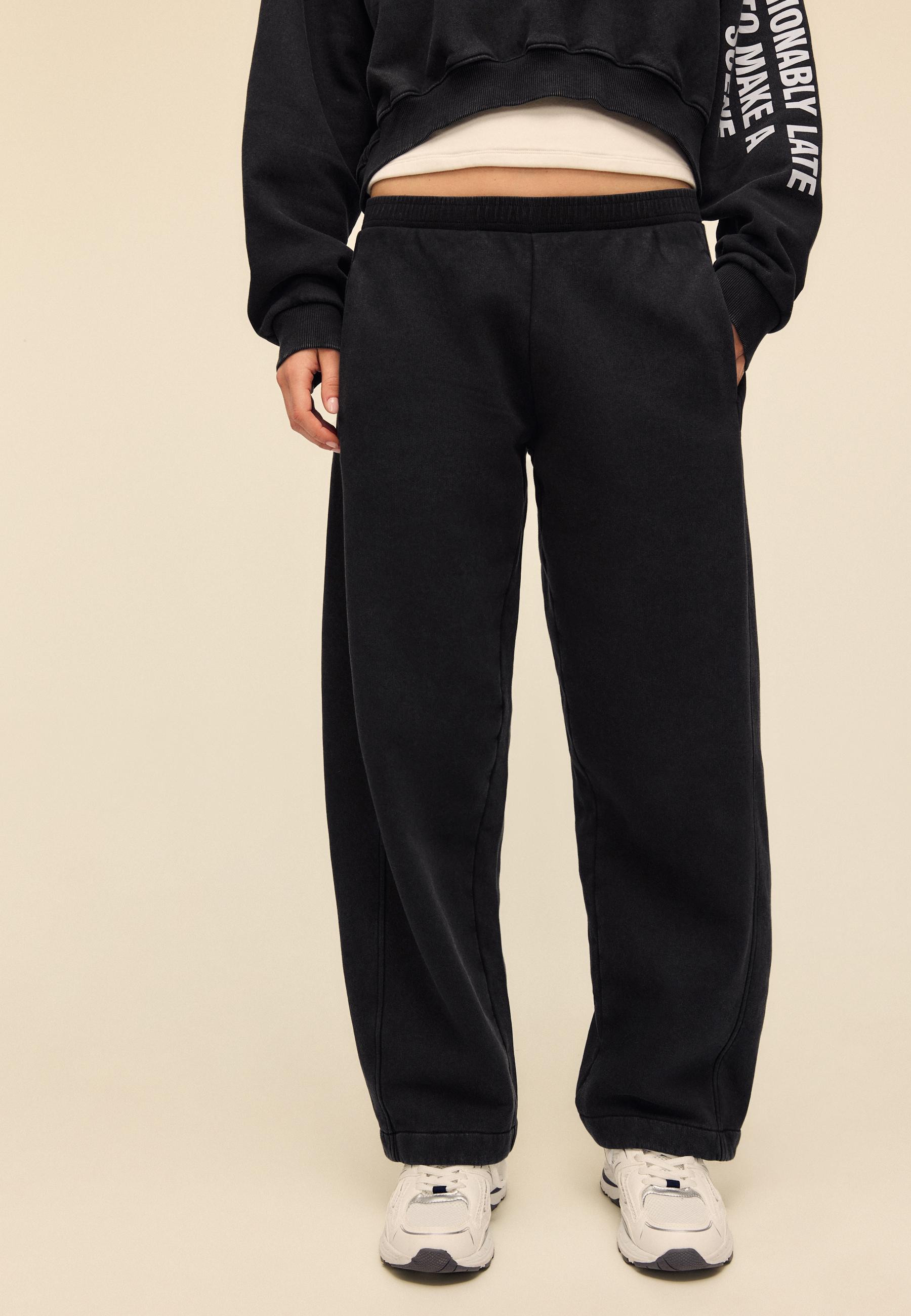 Yumuşak dokulu acid wash jogger pantolon - Görsel 3