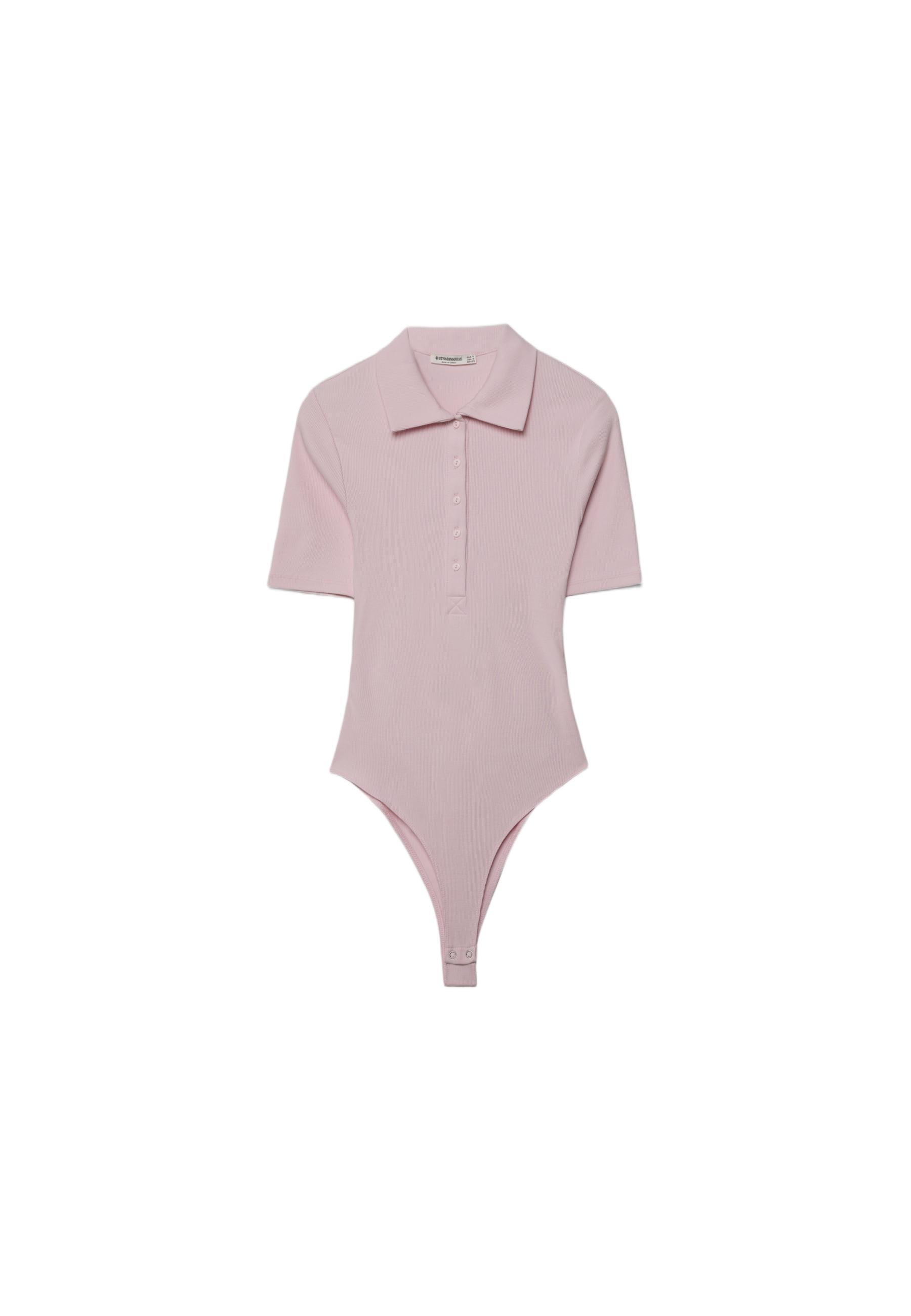 Polo bodysuit — Pastel pink