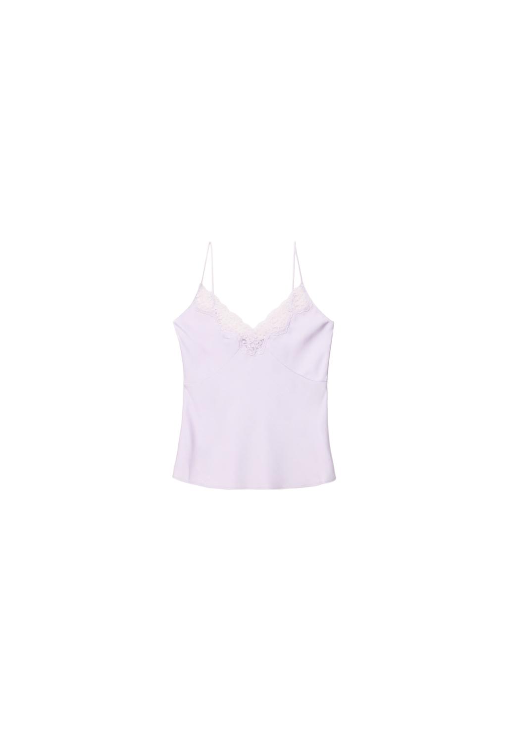 Glossy lace top