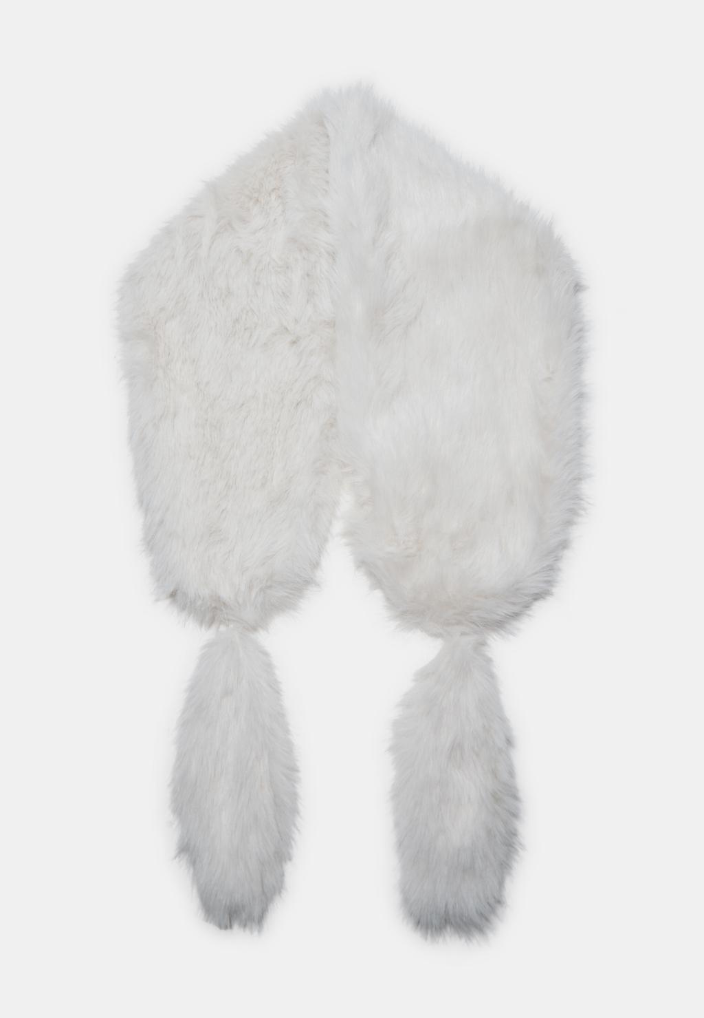 Bufanda efecto pelo pompones