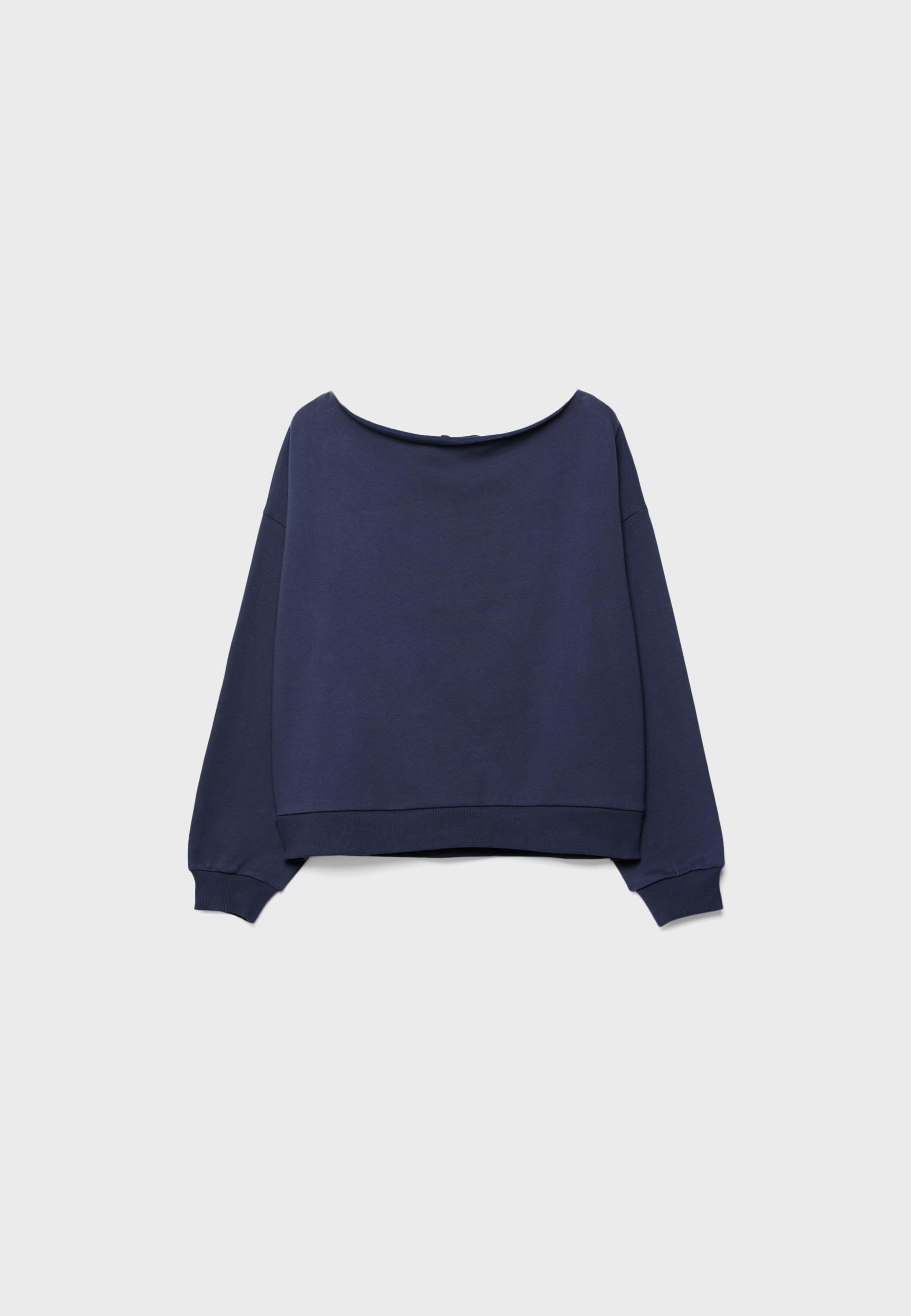 Basic off-the-shoulder sweatshirt — Dark blue