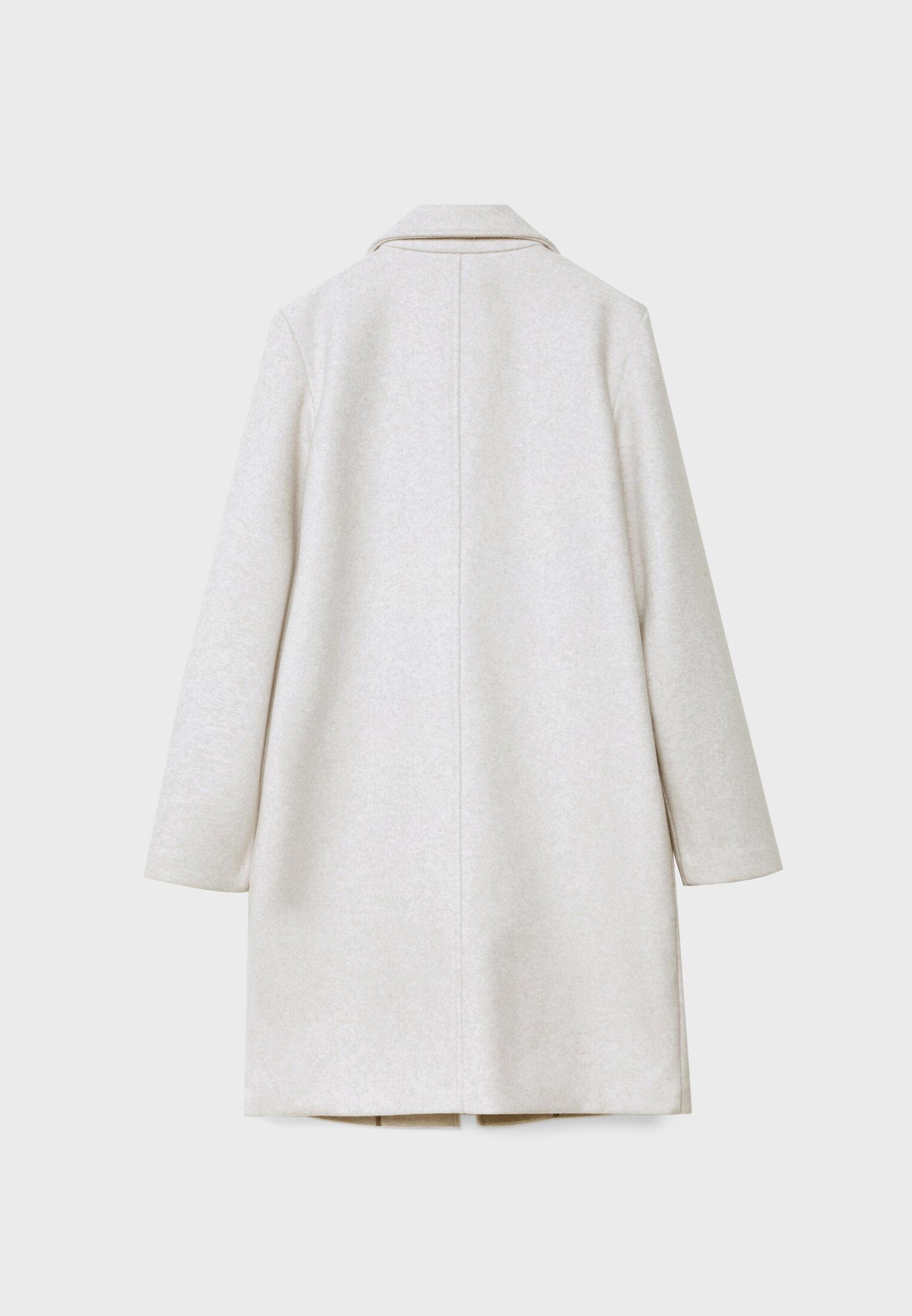 Single-button midi coat — Ecru