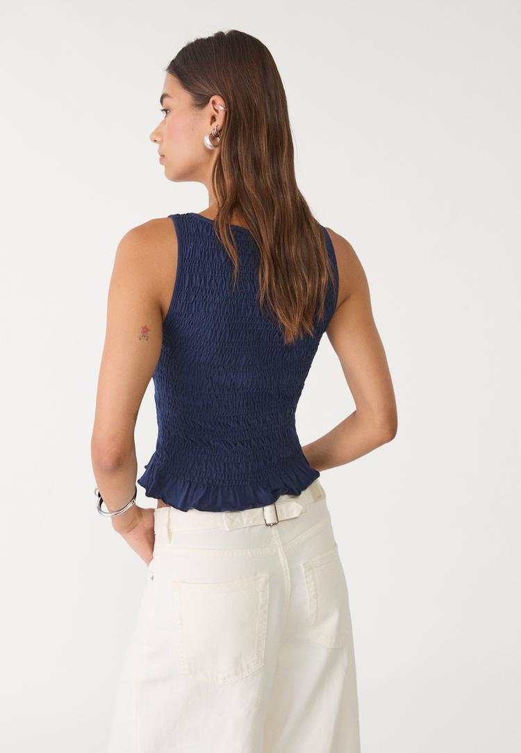 gathered t shirt with ruffles