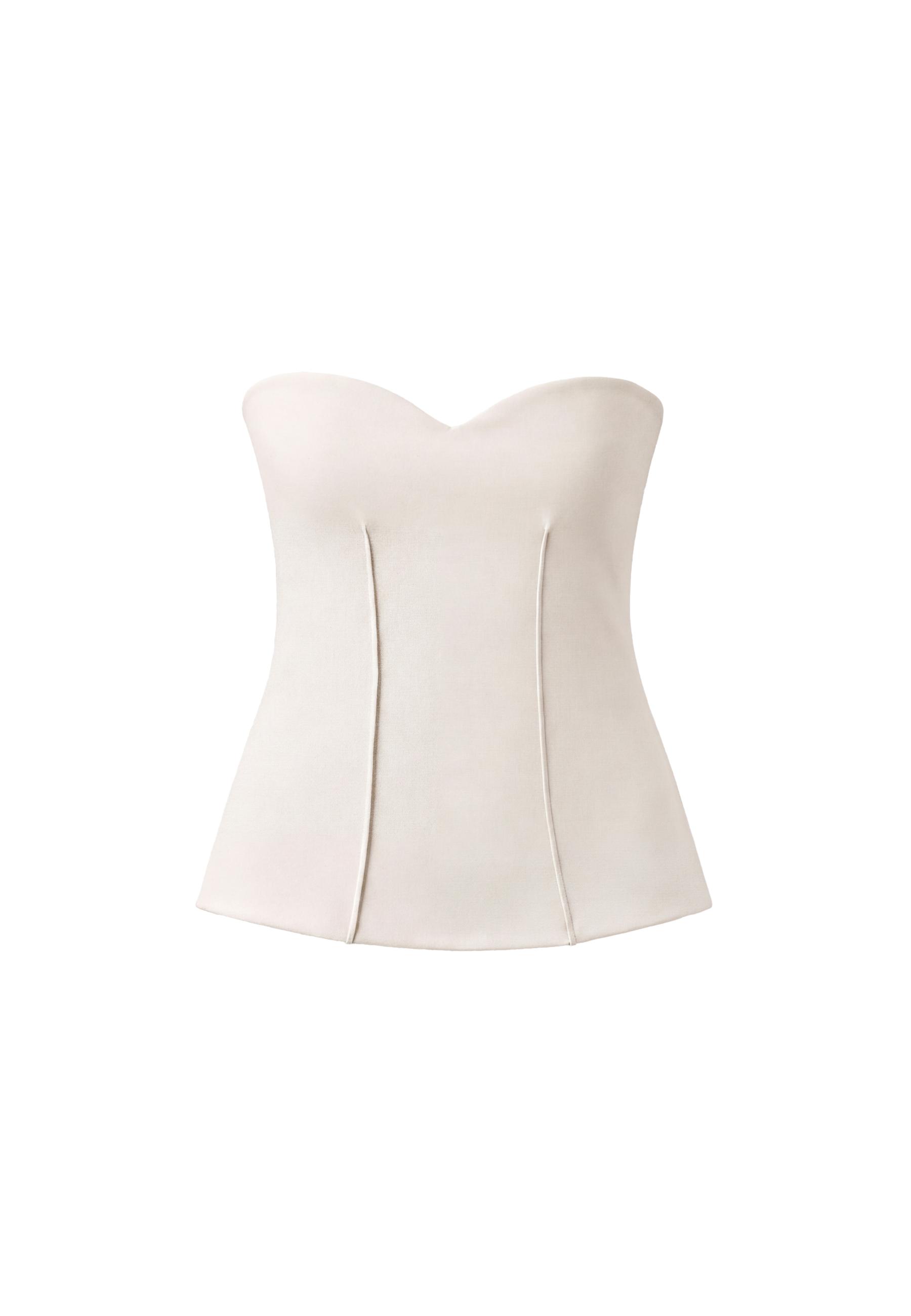 Sweetheart bandeau top — Stone