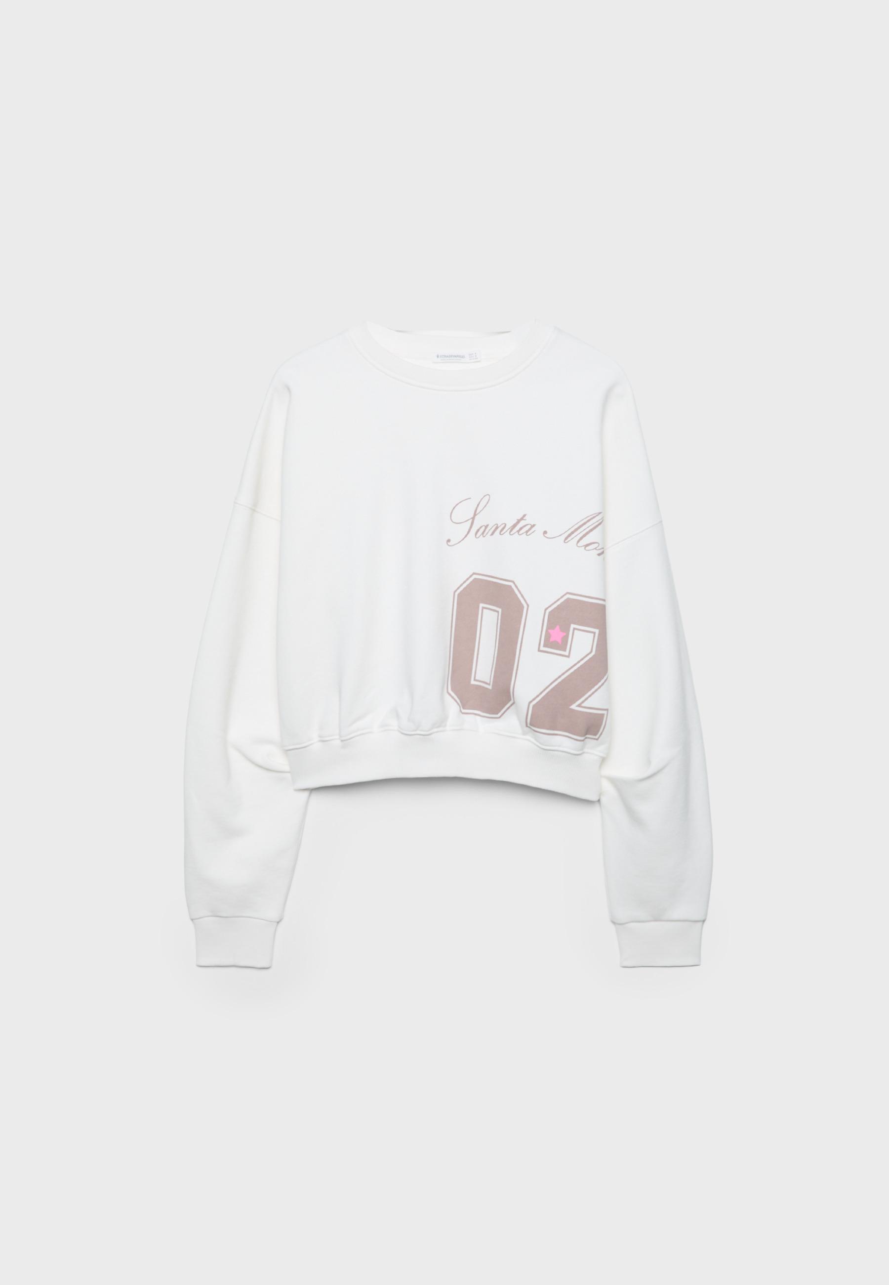 Basic printed sweatshirt — Ecru