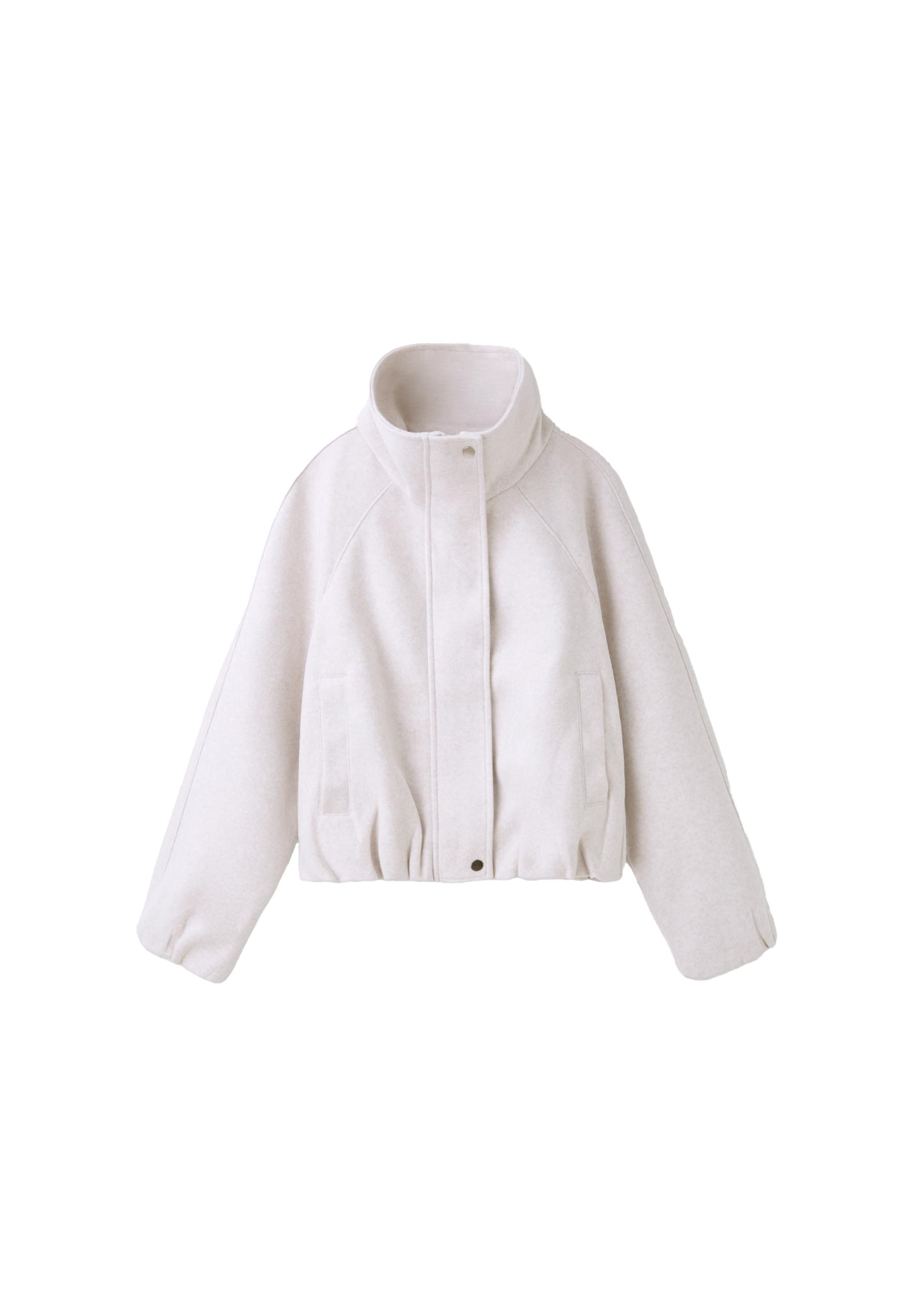 Soft-touch bomber jacket — Ecru