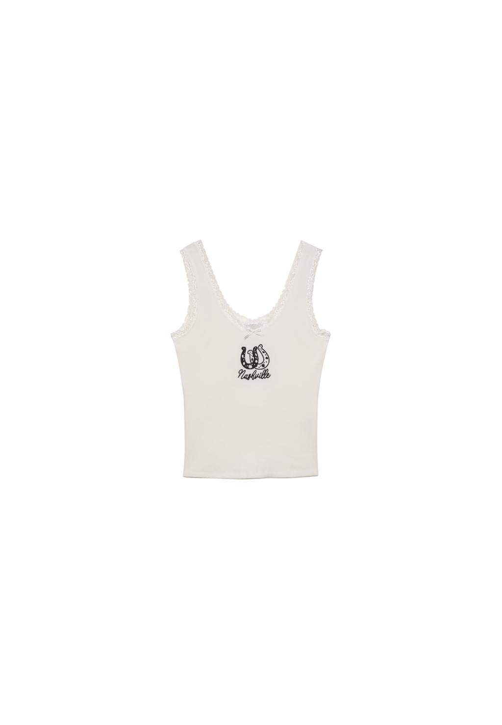T-shirt brodé dentelle