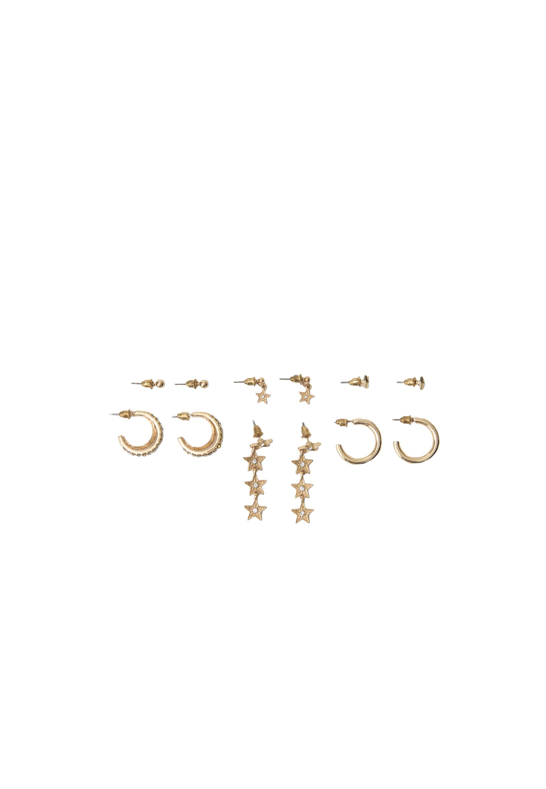 Set of 6 multipack star earrings — Gold