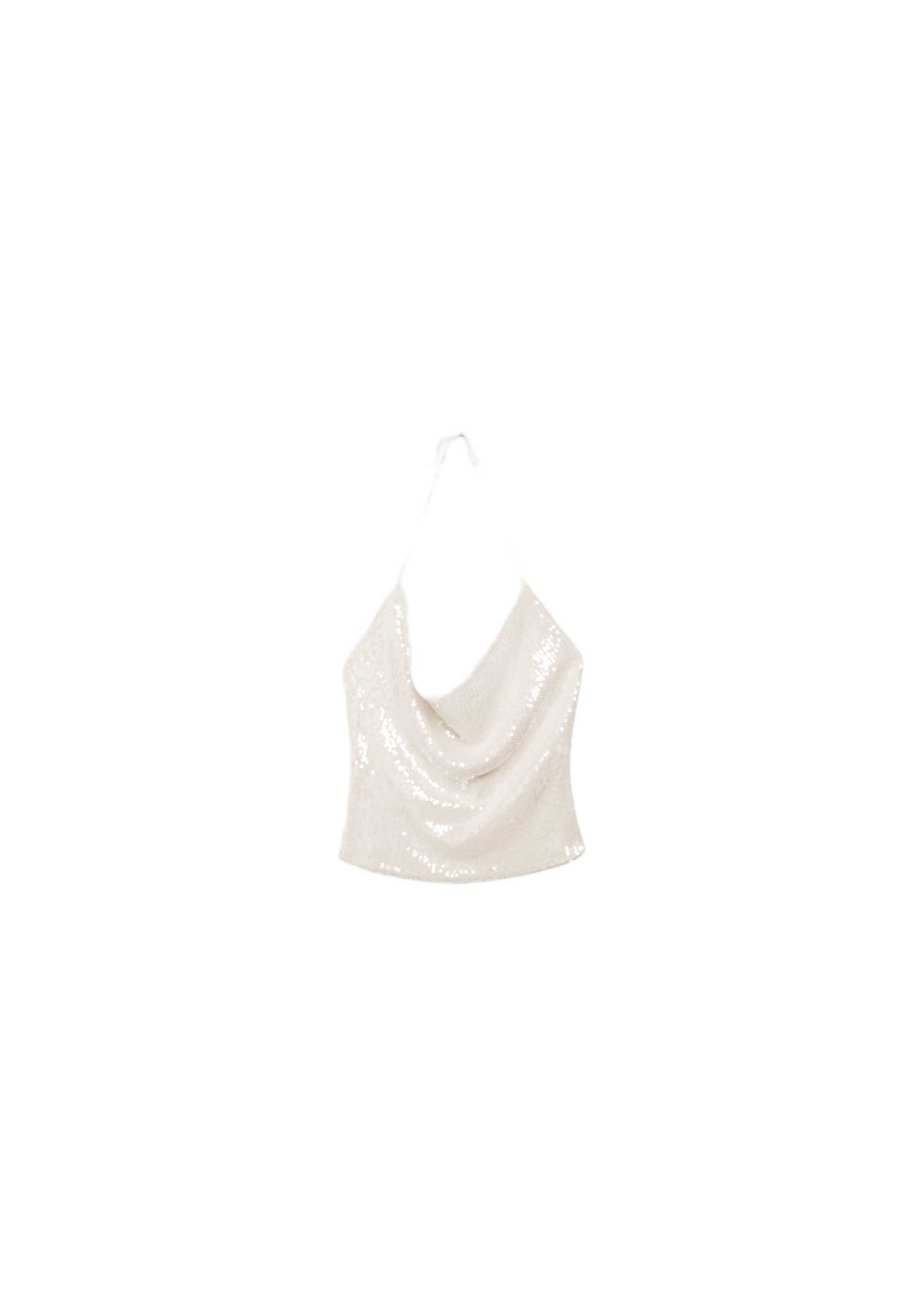 Sequin halter top — Vanilla