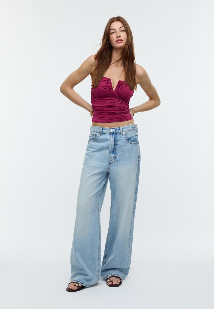 v yaka buzgulu crop top