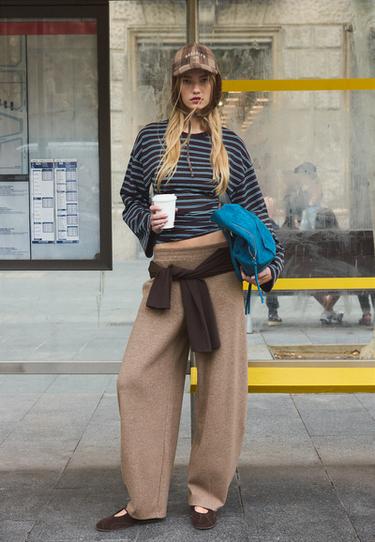 Soft-touch barrel joggers — Brown 2