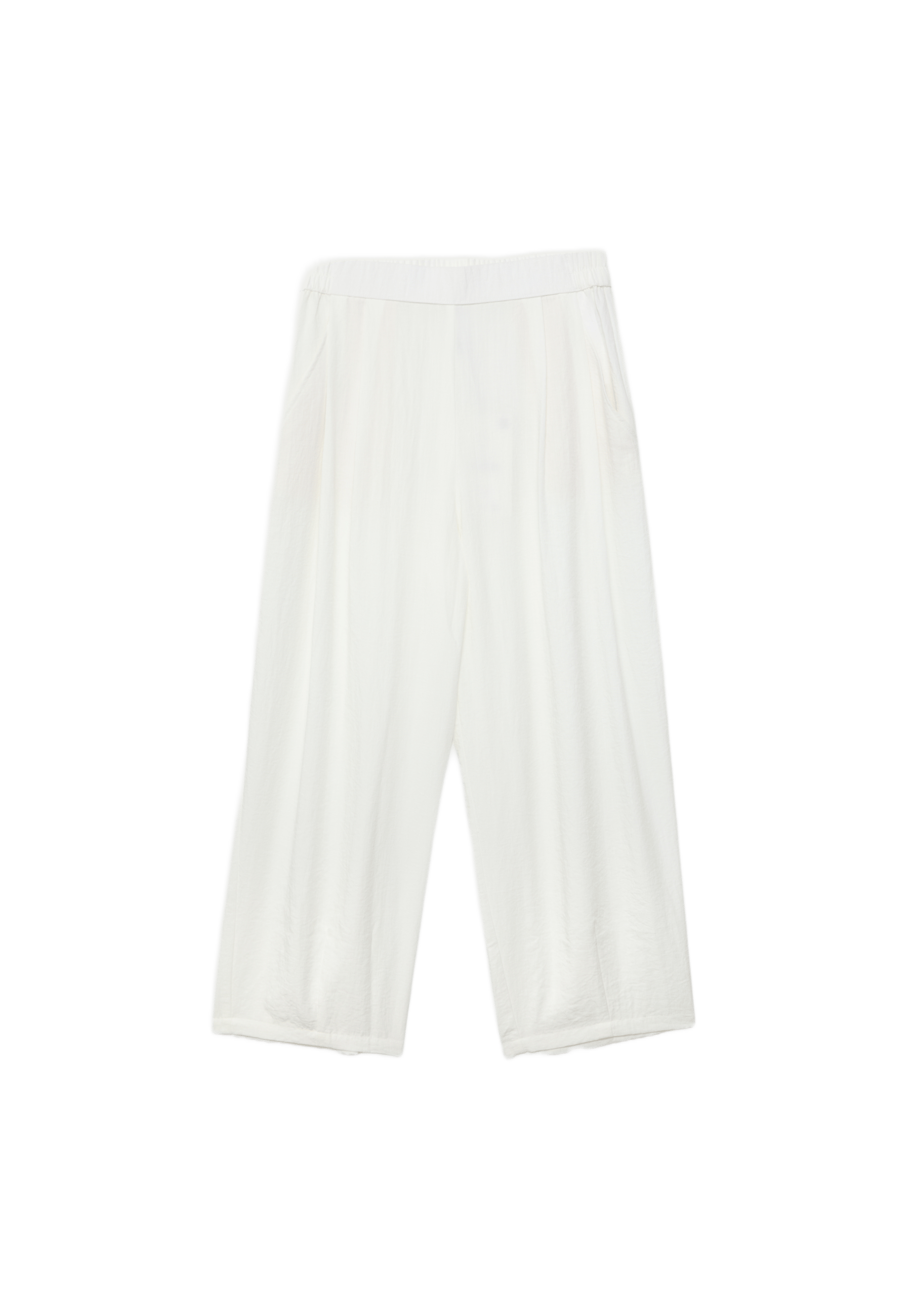 Flowing barrel trousers — Ecru