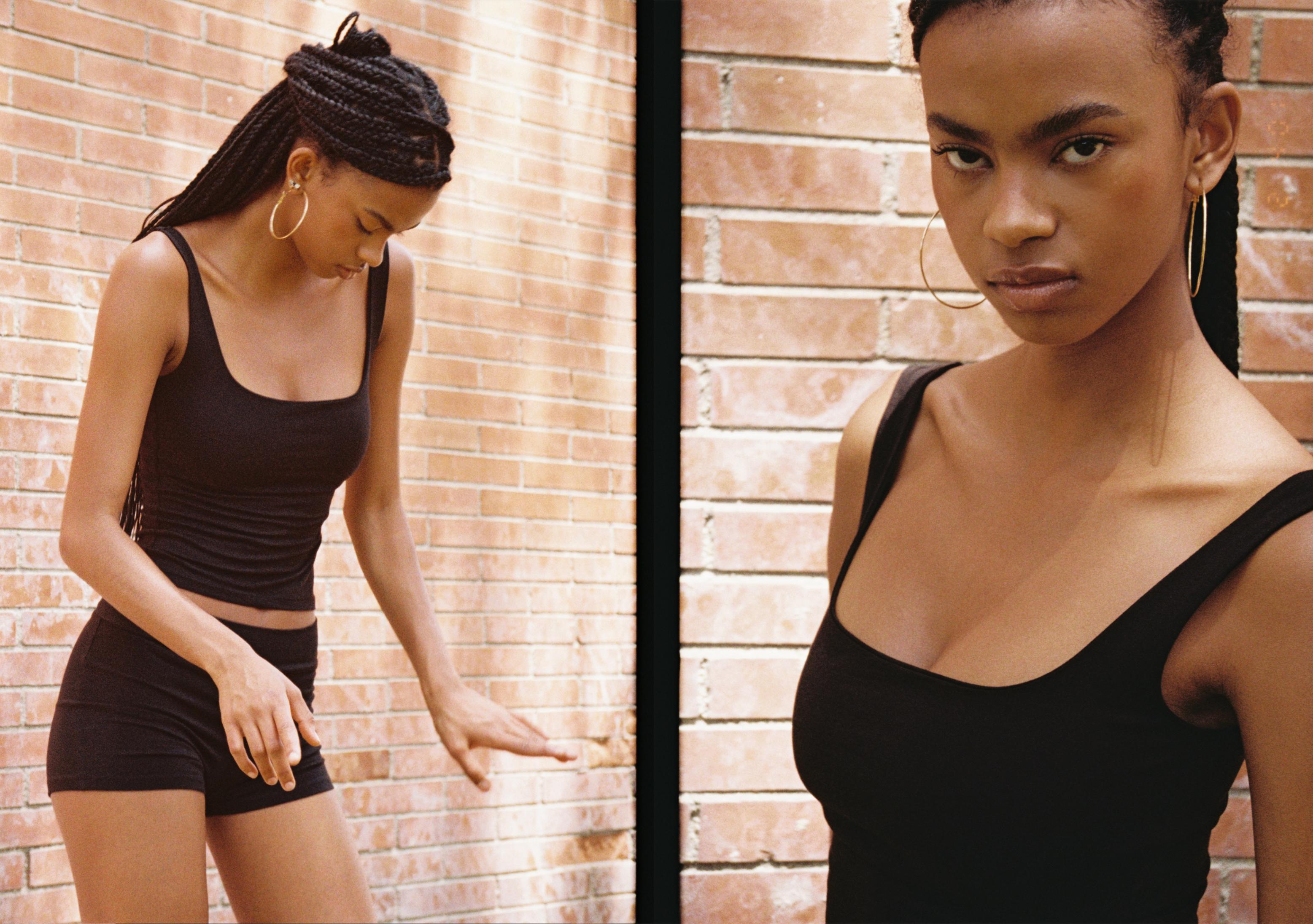 Wide strap top — Black