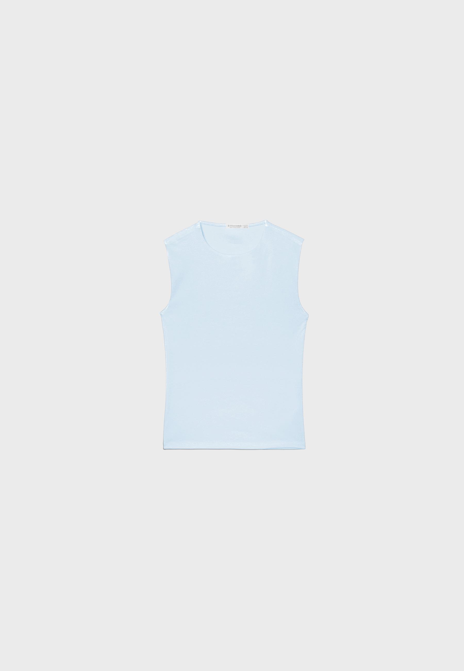 Basic Sleeveless T-Shirt — Sky blue