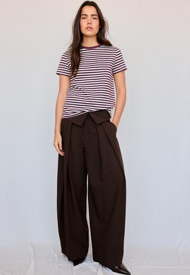 B02 Striped soft-touch regular fit T-shirt — Dark purple 2
