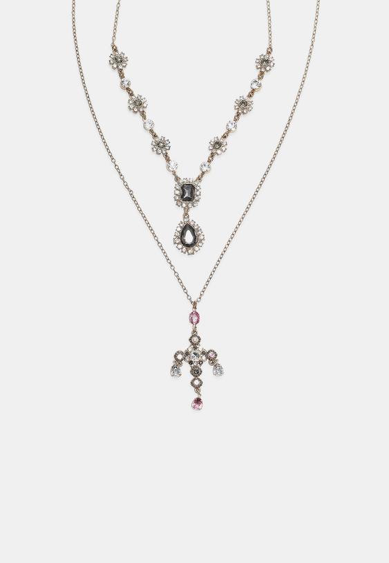 lot de 2 colliers lariat croix