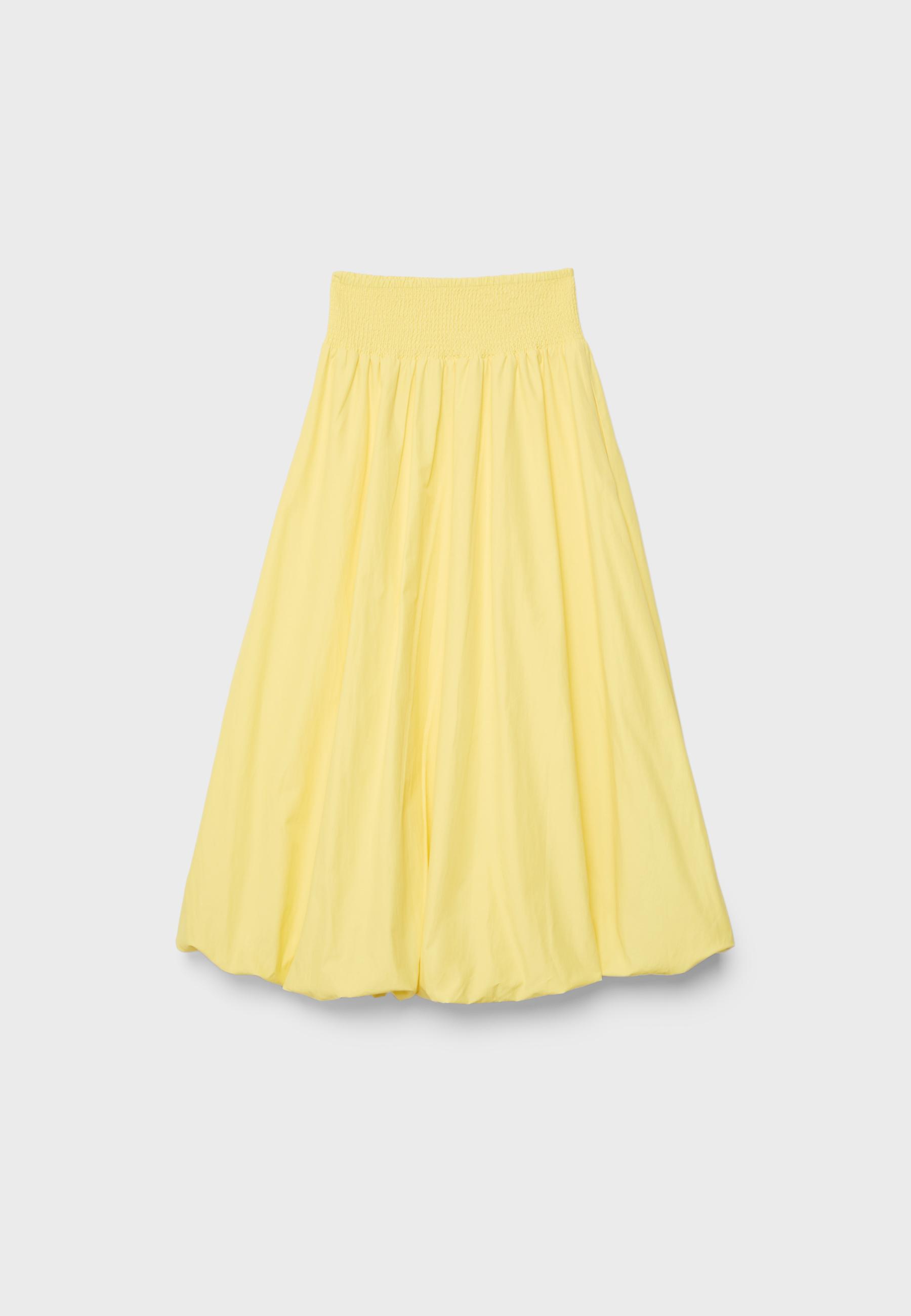 Poplin balloon long skirt — Gold
