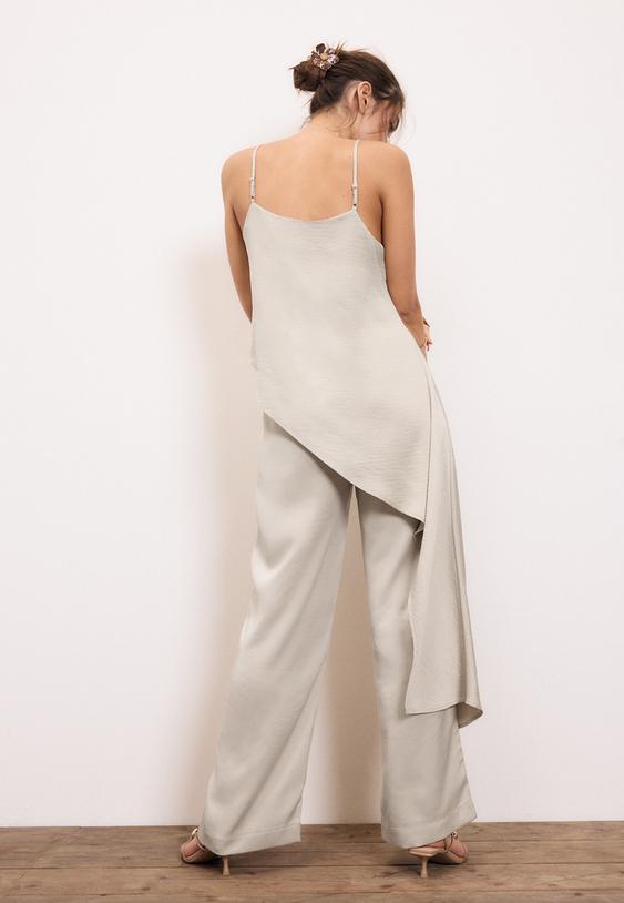 Stradivarius Asymmetric Satin Top Stone S