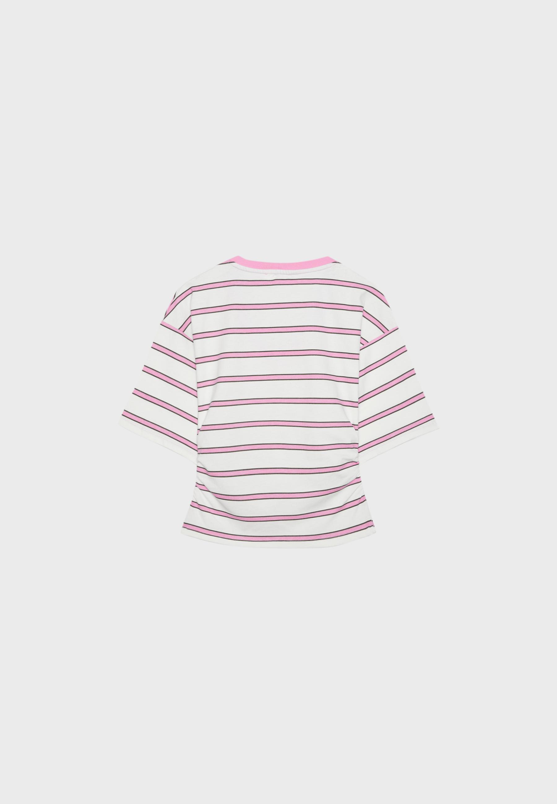 V yaka çizgili yarasa kollu t-shirt - Görsel 7