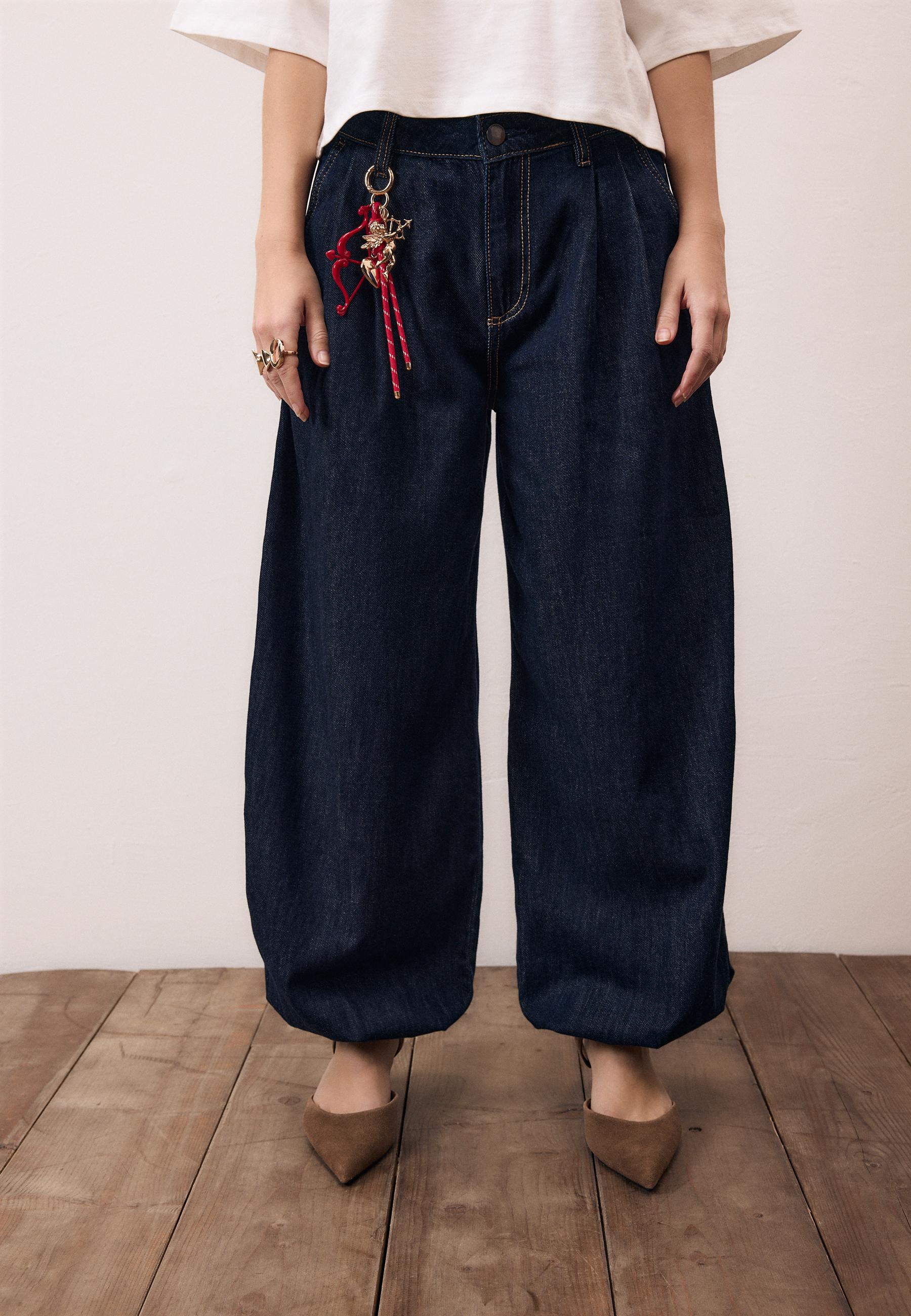 Stradivarius D72 şalvar denim pantolon görsel 4