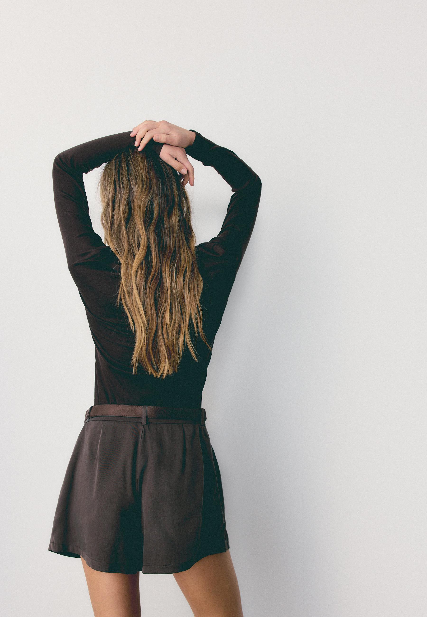 Basic long sleeve T-shirt — Brown