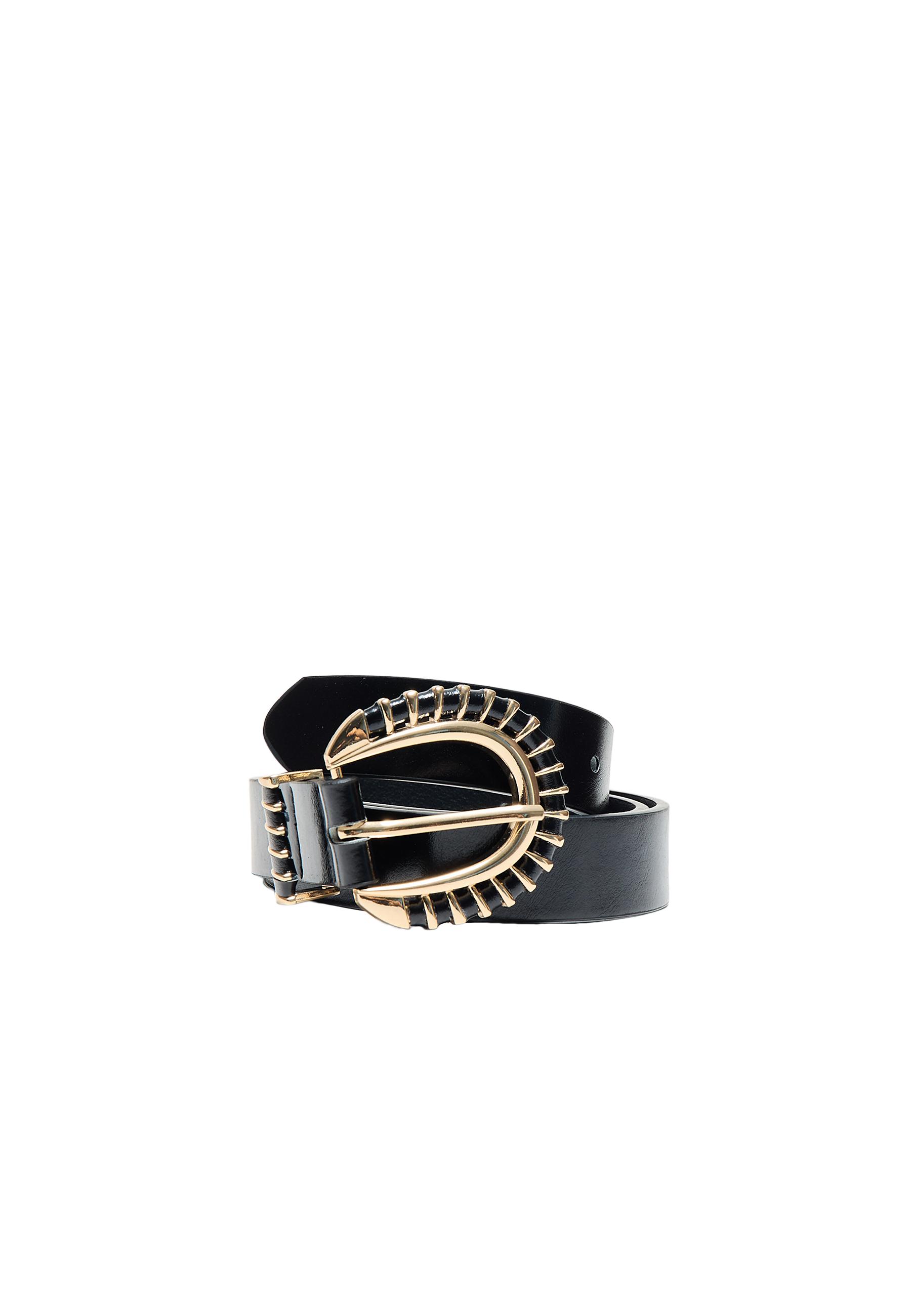 Braided buckle belt — Black