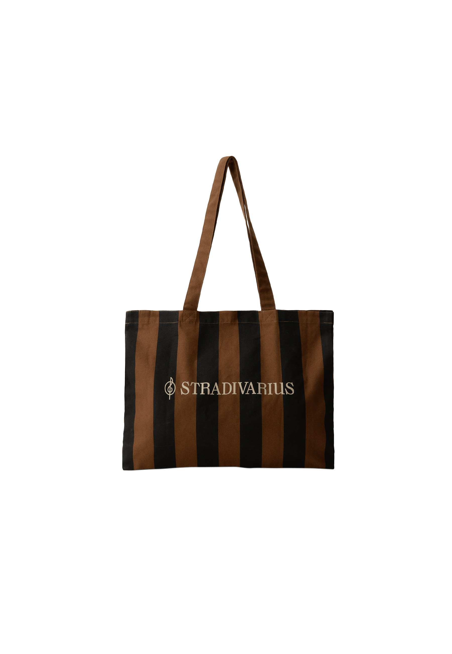 Striped tote bag — Brown