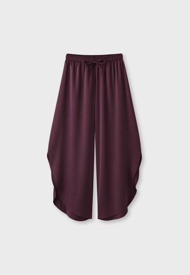 Satin trousers with split — Purple 7