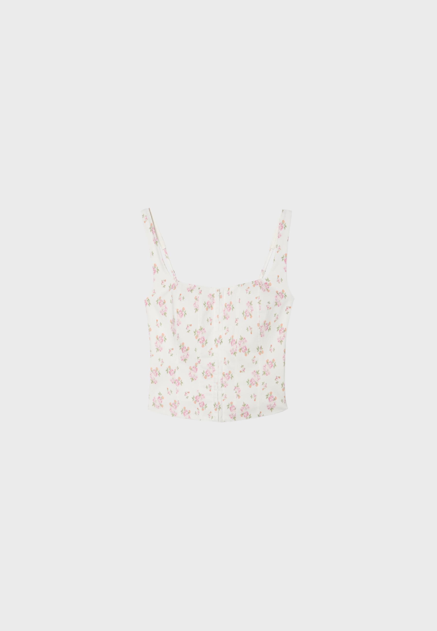 Corset top with straps — Pale pink