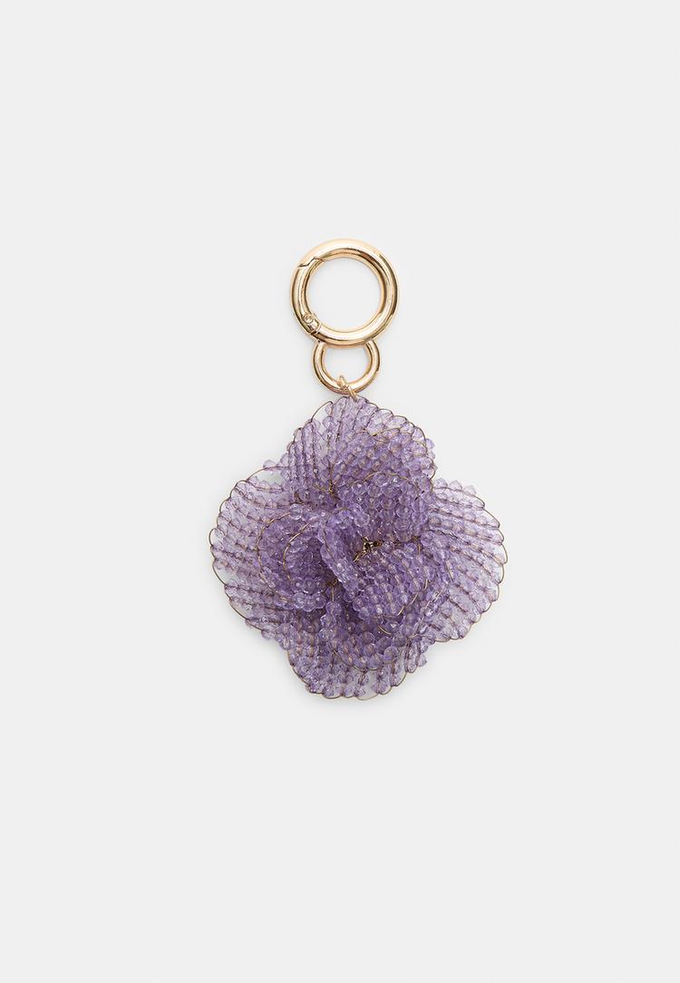 Stradivarius Breloc Charm Floare Cu Mărgele Lila Os