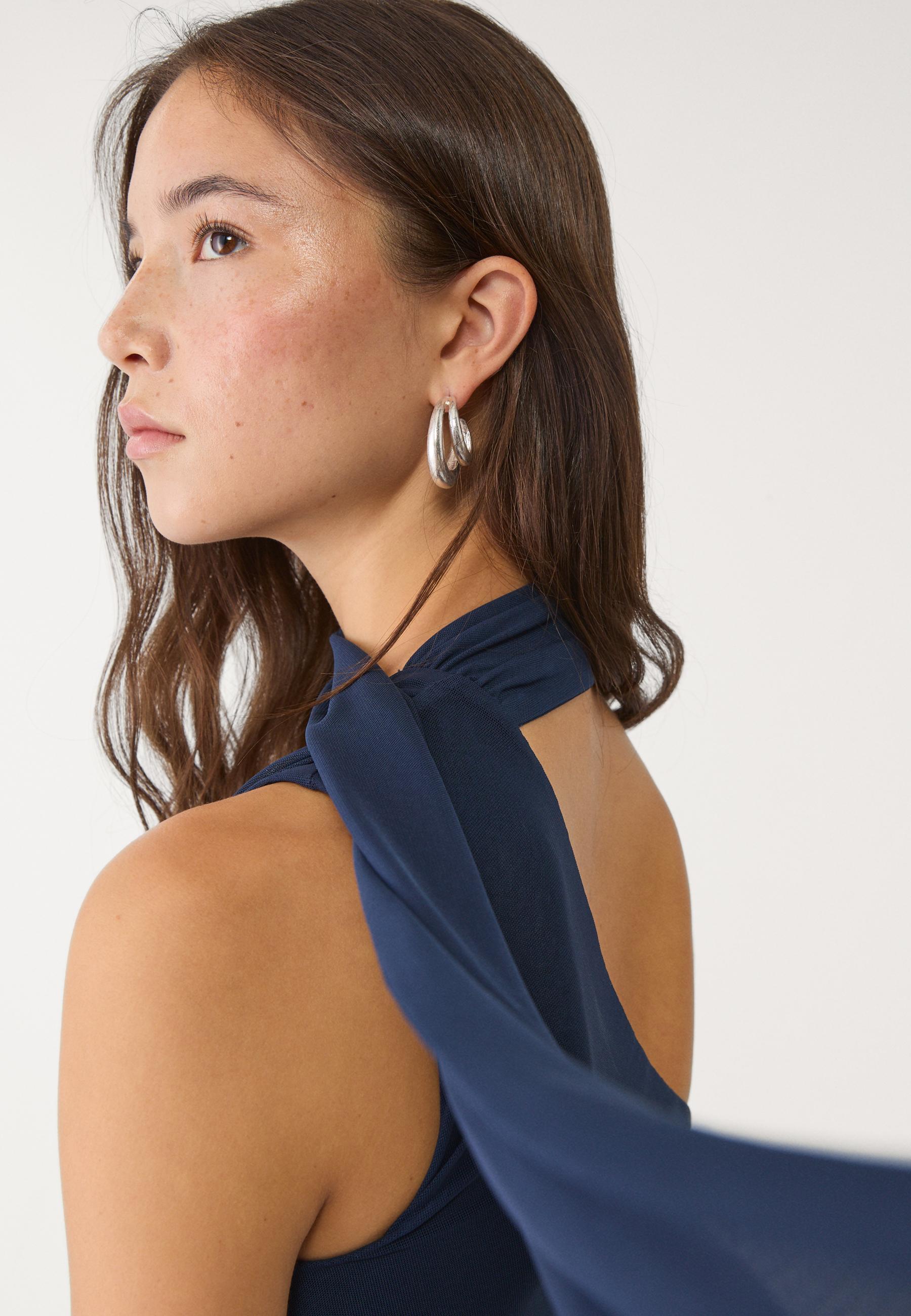 トップス Andequal asymmetry tulle tunic Asymmetric tulle top with scarf - Women's fashion