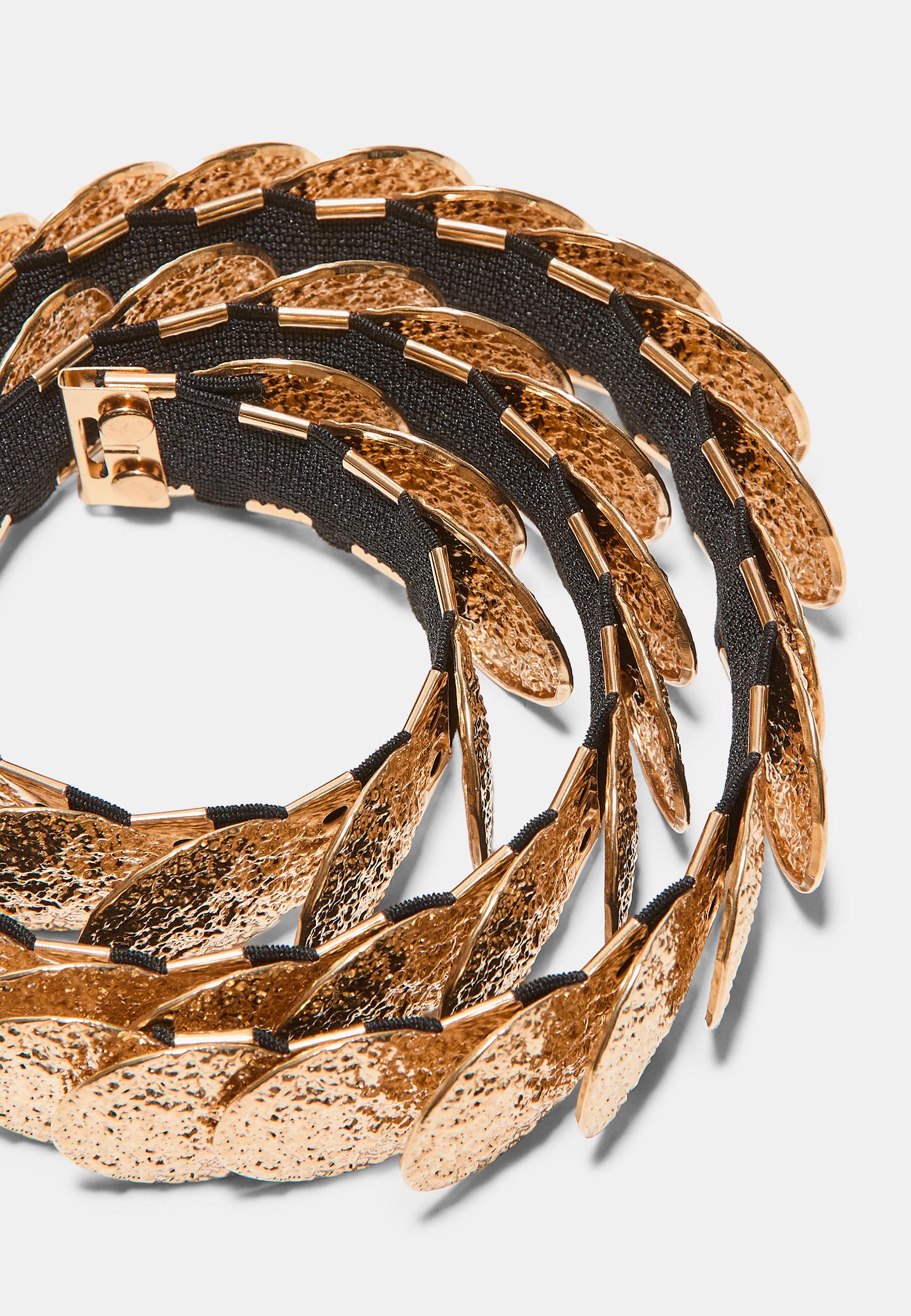 Stretch metal belt — Gold