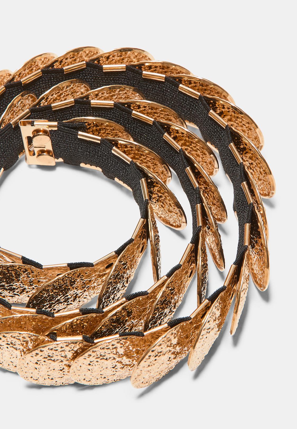 Elastic / Metallic Women\'s Belt NWT‎ METALLIC GOLD ELASTIC STRAW BELT – Kelly main image 2