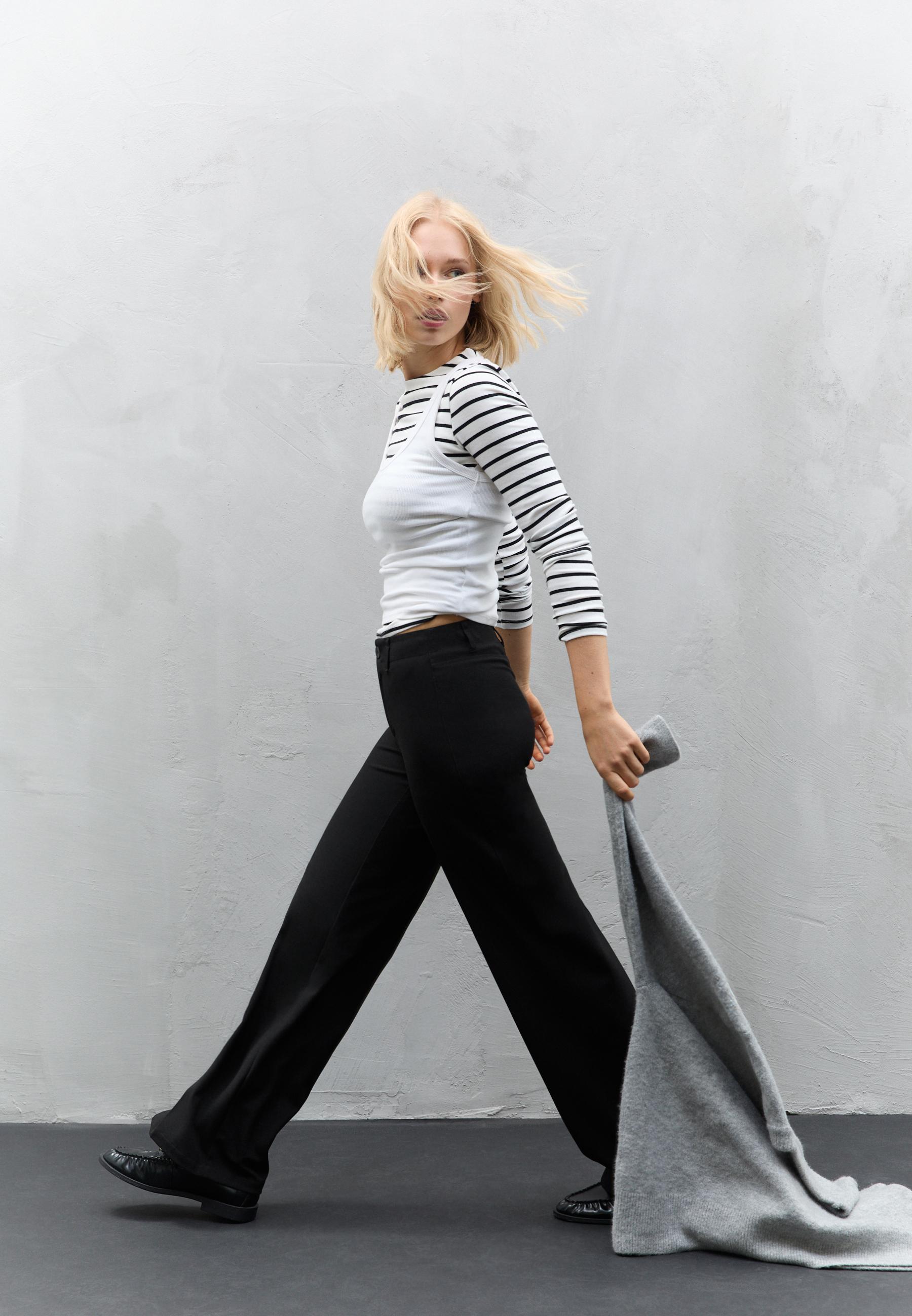 Pantalon de ville droit slim - Pantalons femme | Stradivarius France