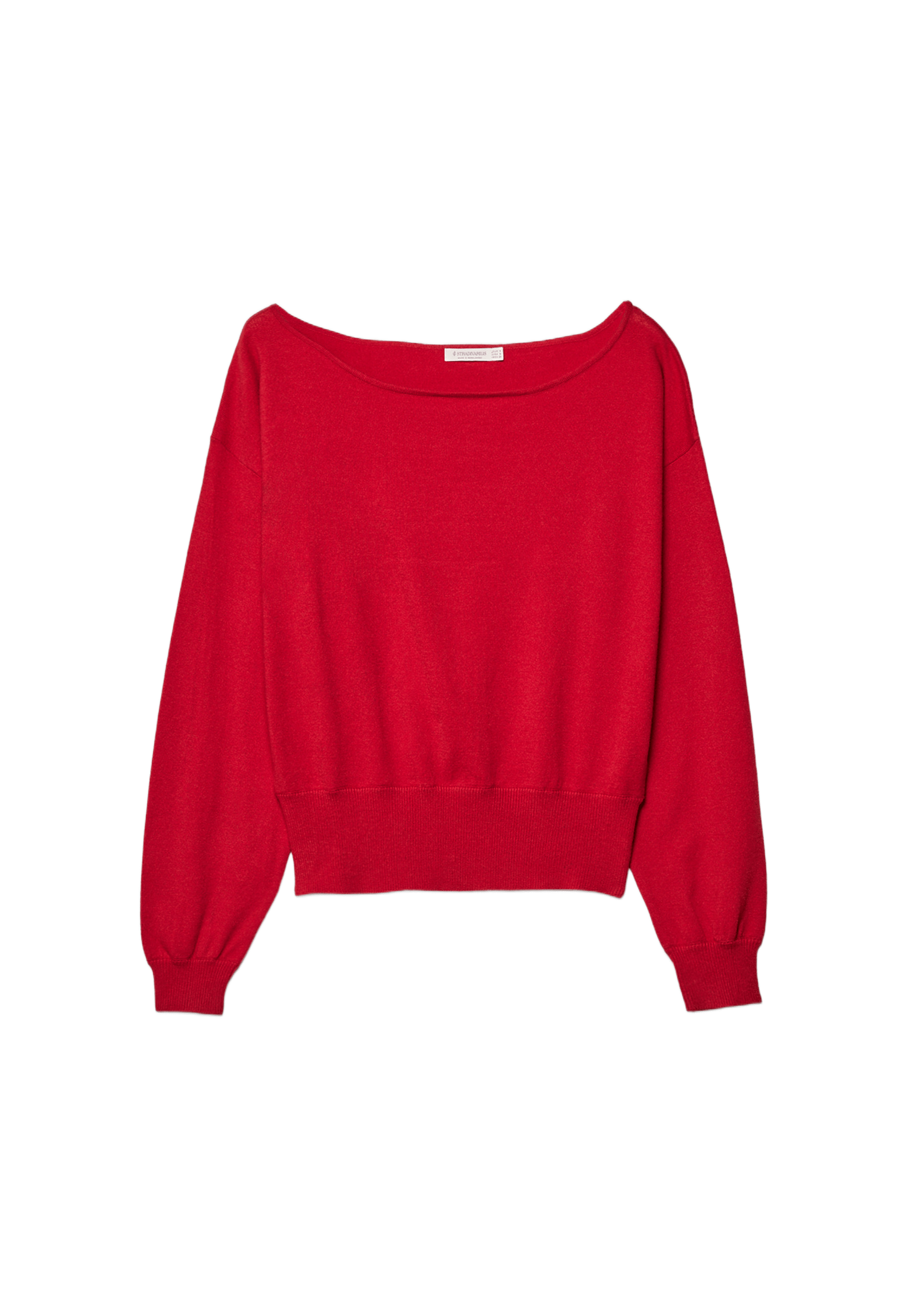 Asymmetric knit sweater — Red