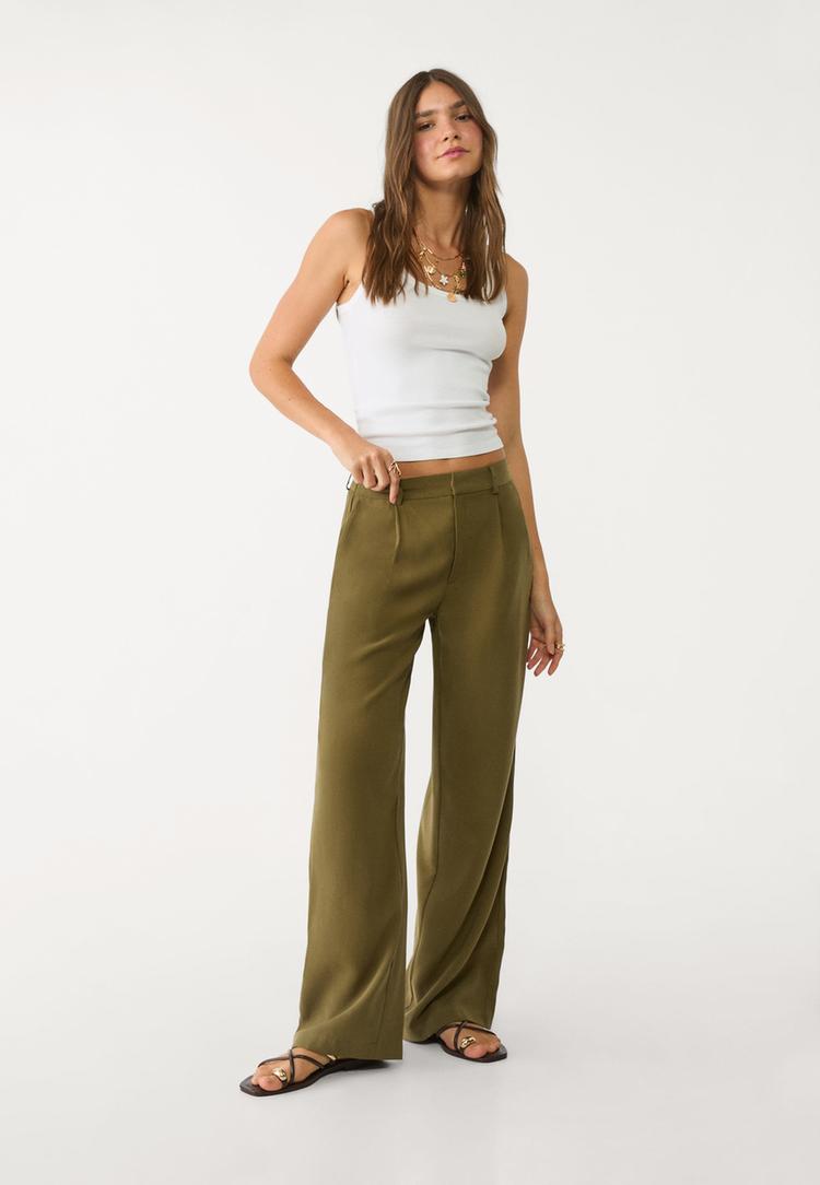 pantalon recto fluido pinzas