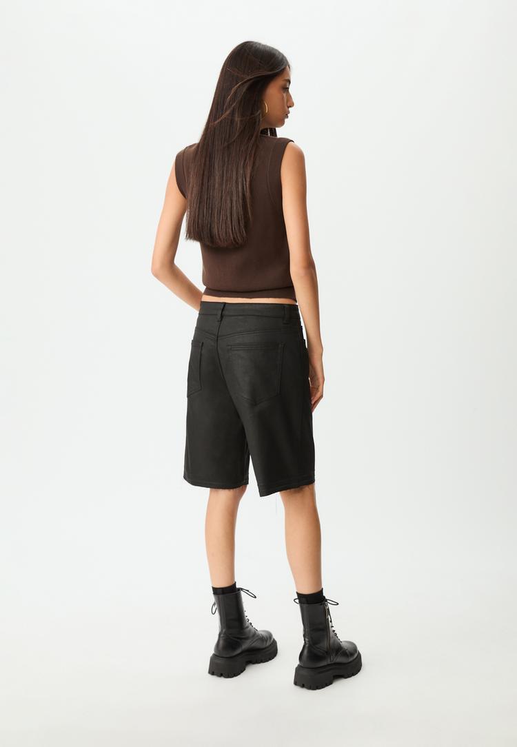 gewaxte bermudashort