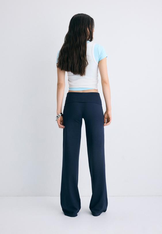 pantaloni a leggings con cintura risvoltata l04548525