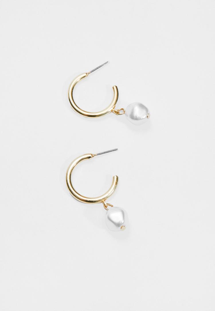 set 9 pendientes y aros con perlas