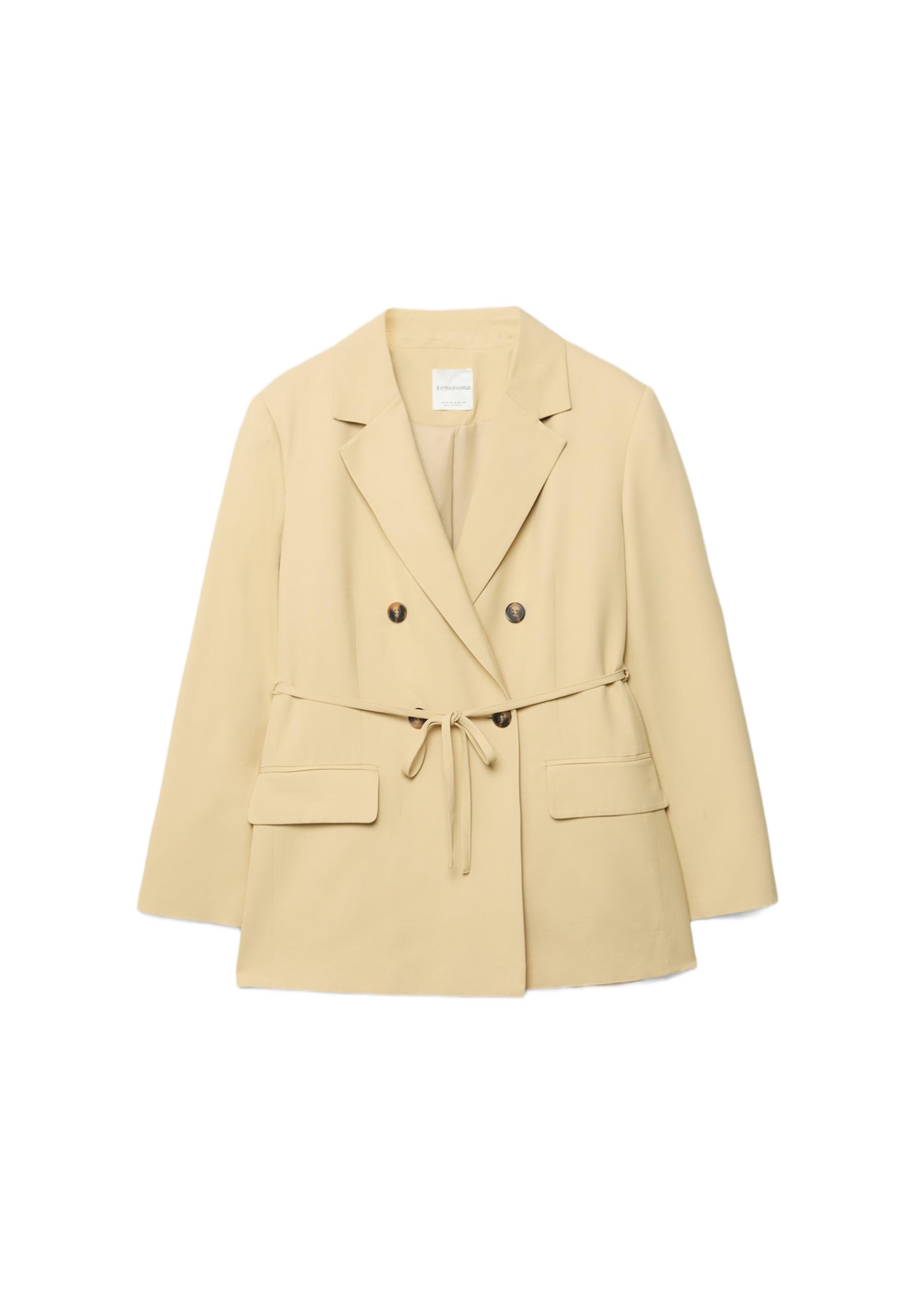 Belted blazer — Pastel yellow