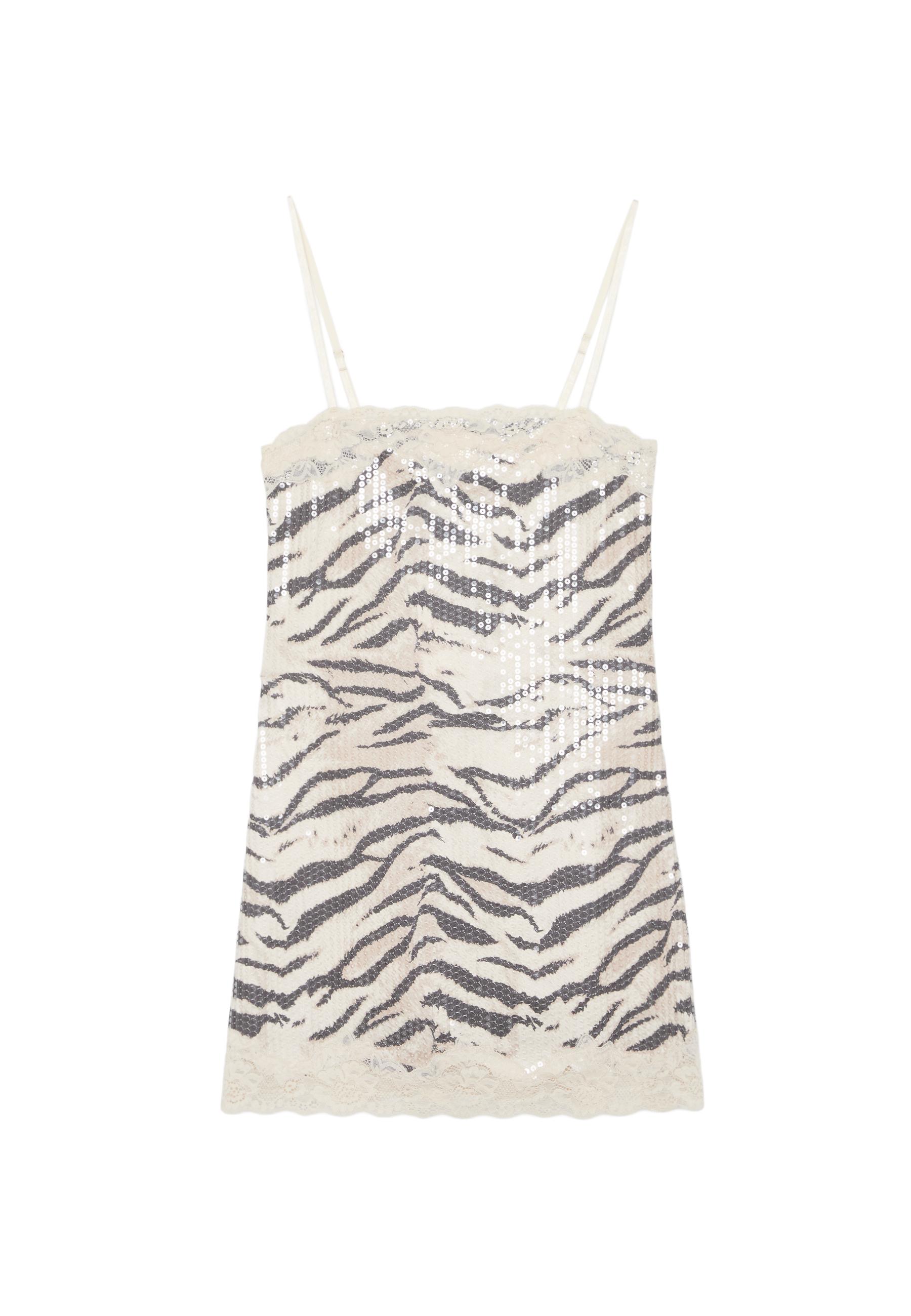 Short sequin animal print dress
