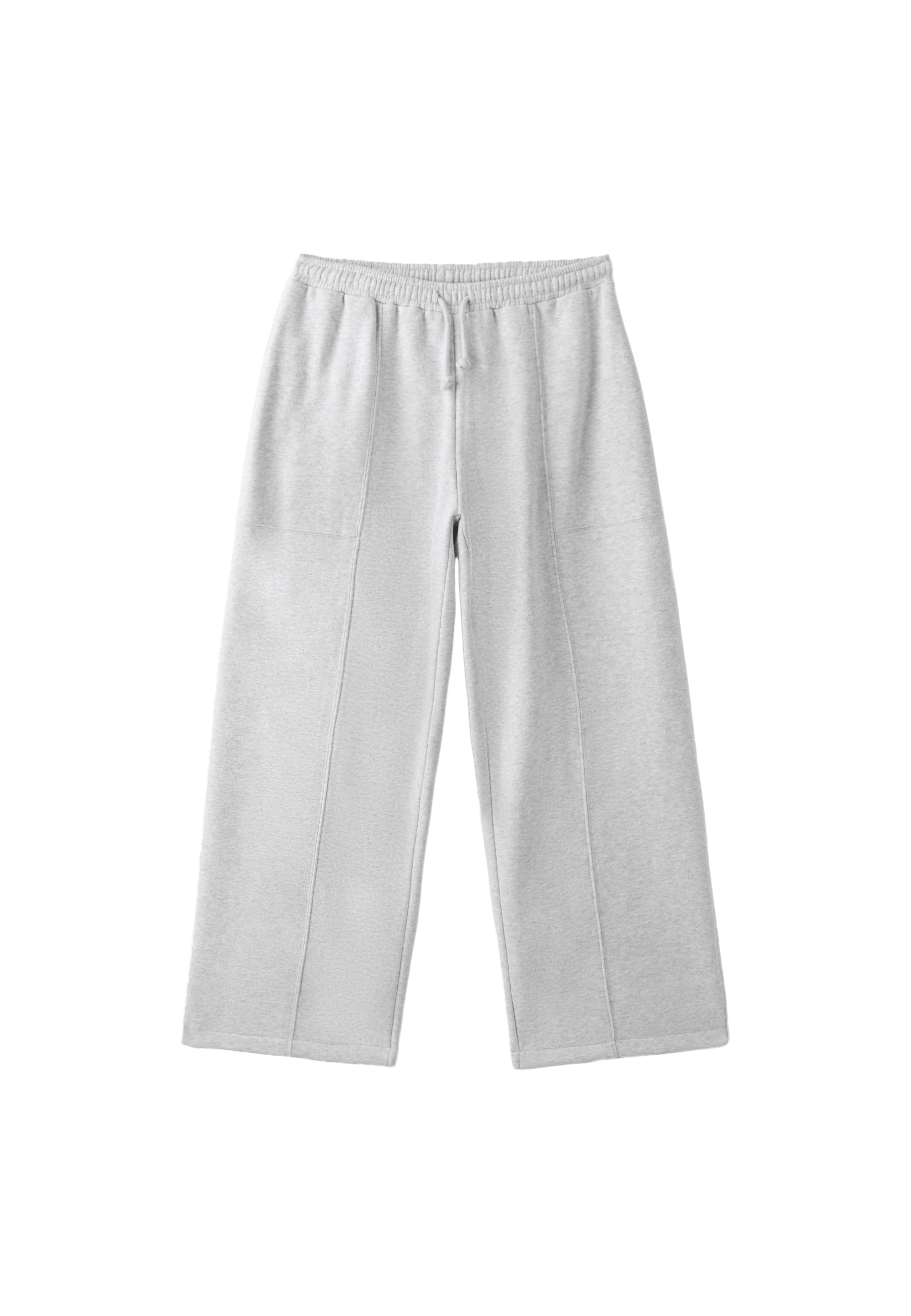 Plush barrel jogger trousers with stoppers — Grey melange