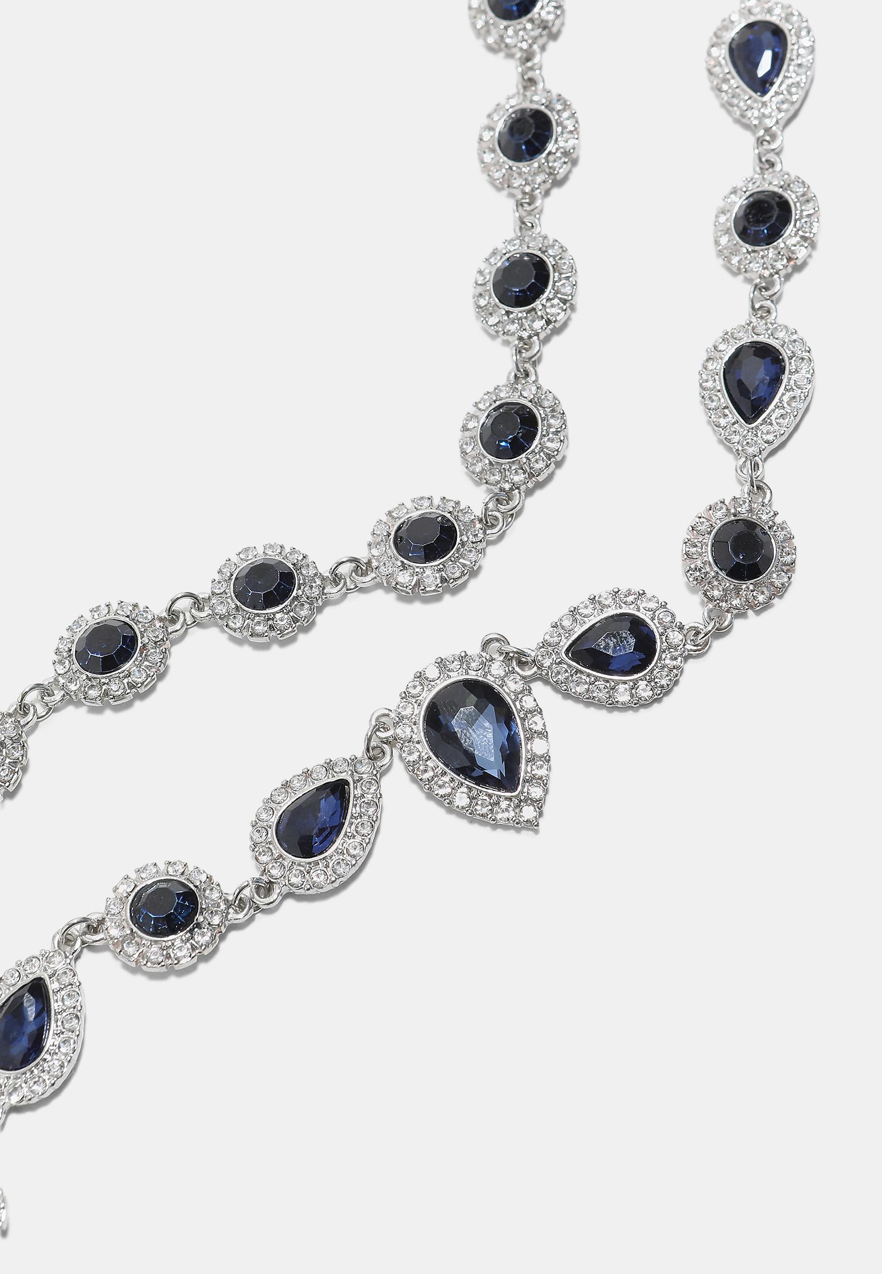 Jewelled necklace — Grey