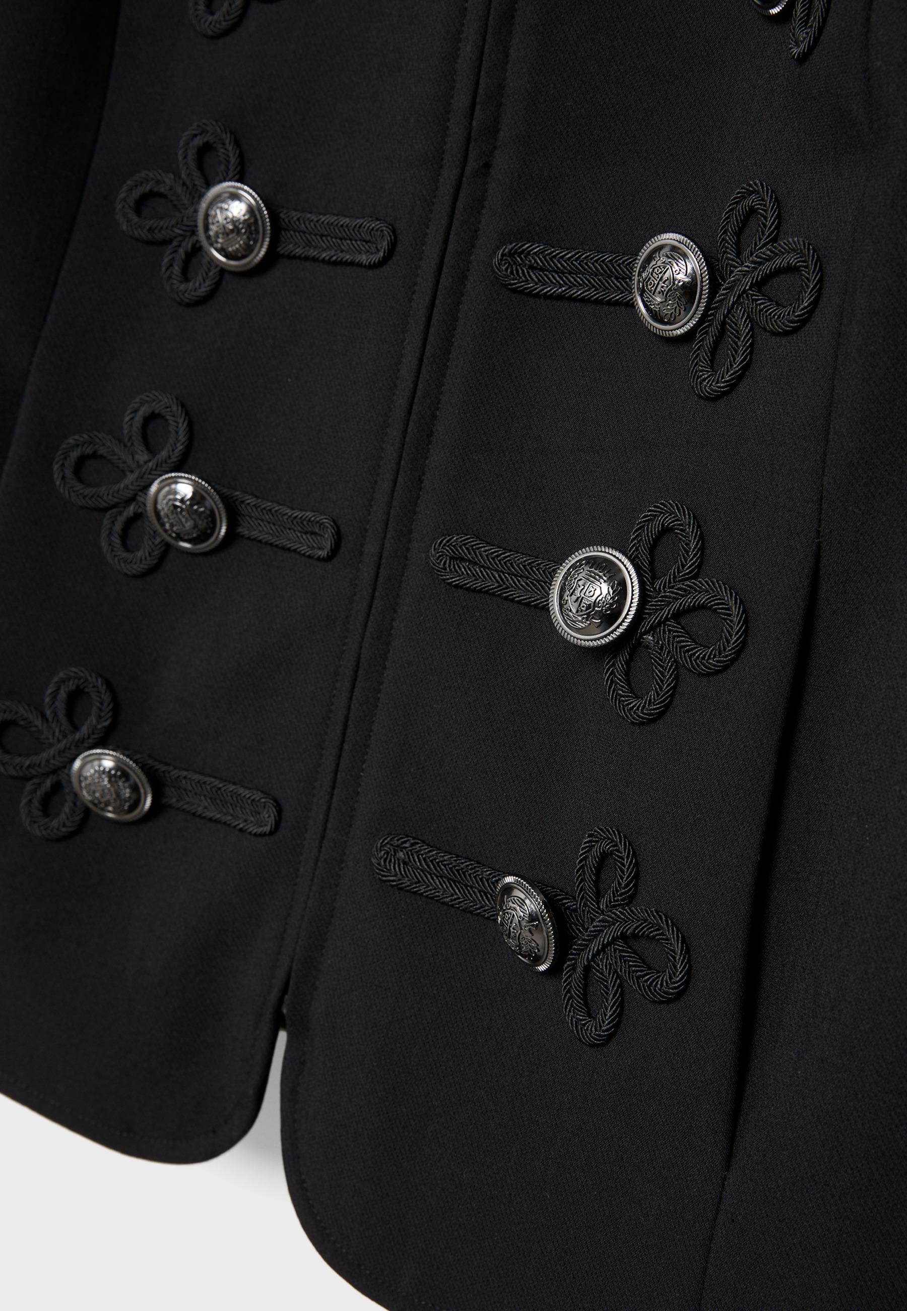 Engraved button blazer — Black