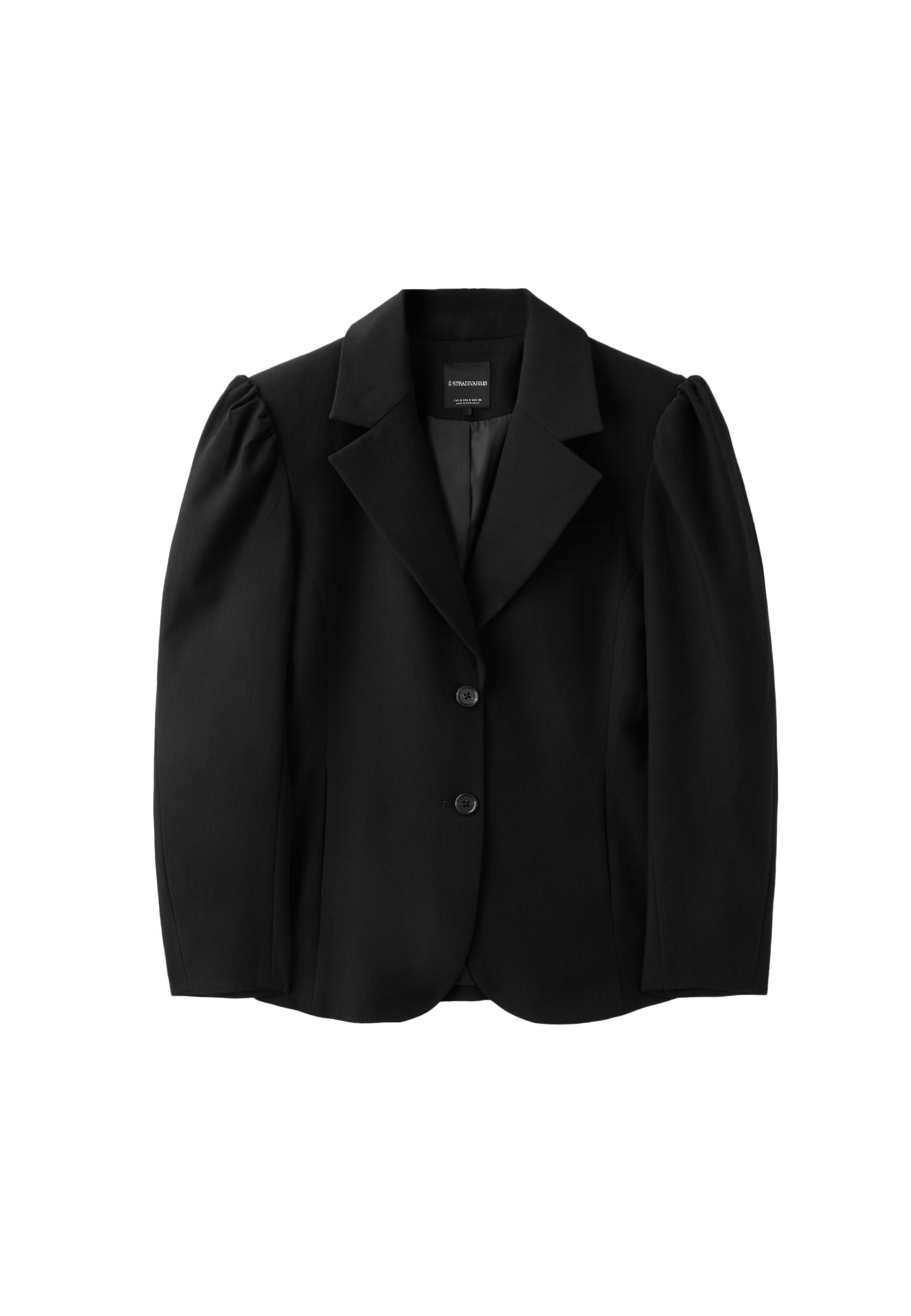 Voluminous sleeve blazer — Black
